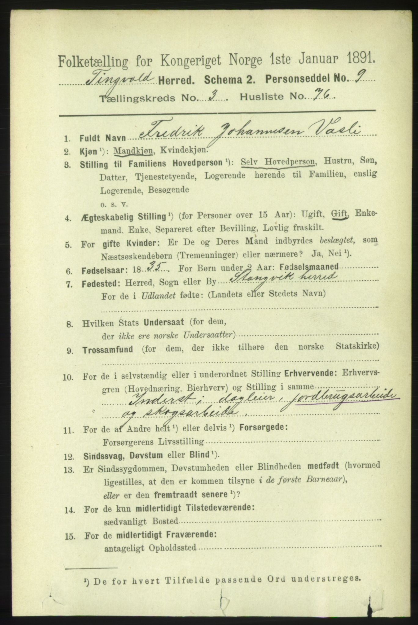 RA, 1891 census for 1560 Tingvoll, 1891, p. 1524