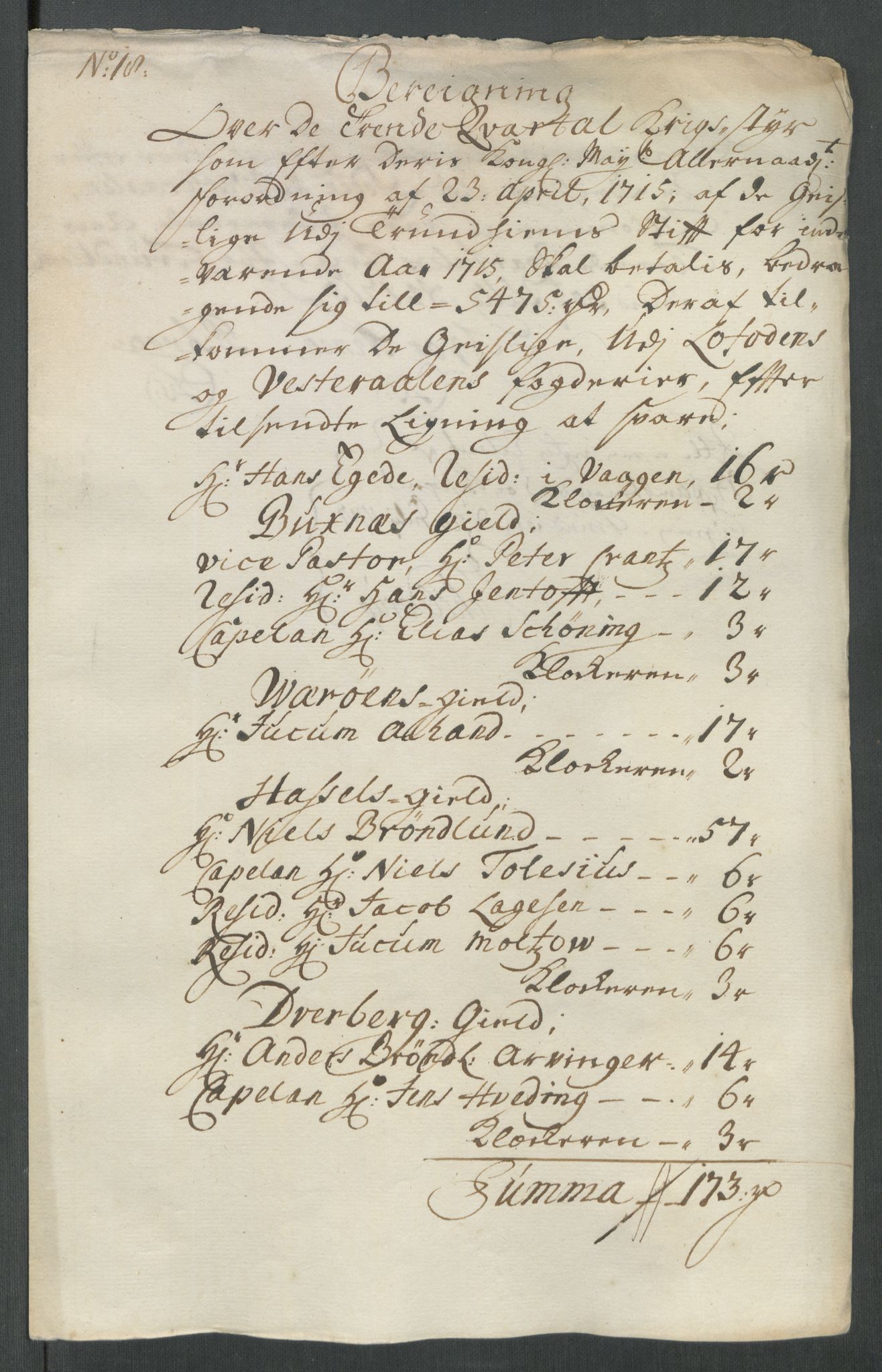 Rentekammeret inntil 1814, Reviderte regnskaper, Fogderegnskap, AV/RA-EA-4092/R67/L4682: Fogderegnskap Vesterålen, Andenes og Lofoten, 1716, p. 136