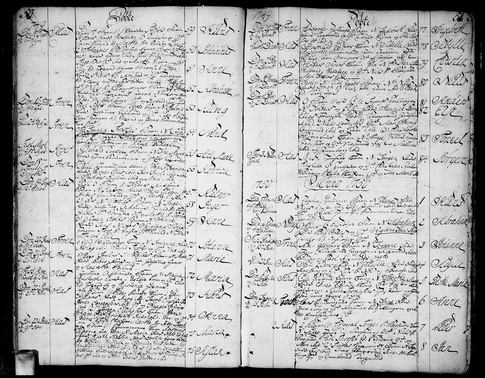 Ås prestekontor Kirkebøker, SAO/A-10894/F/Fa/L0001: Parish register (official) no. I 1, 1742-1778, p. 50-51