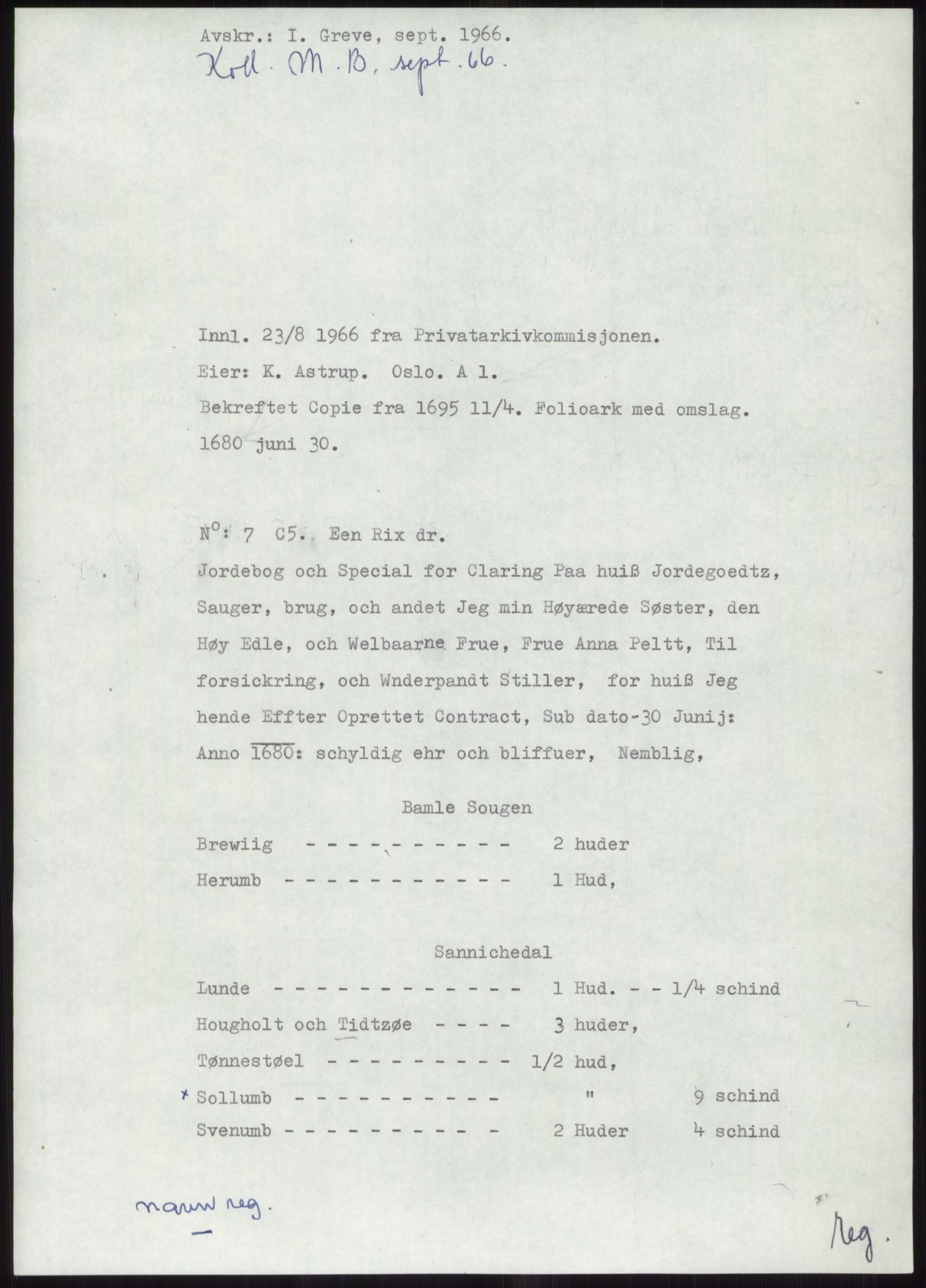 Samlinger til kildeutgivelse, Diplomavskriftsamlingen, RA/EA-4053/H/Ha, p. 1301