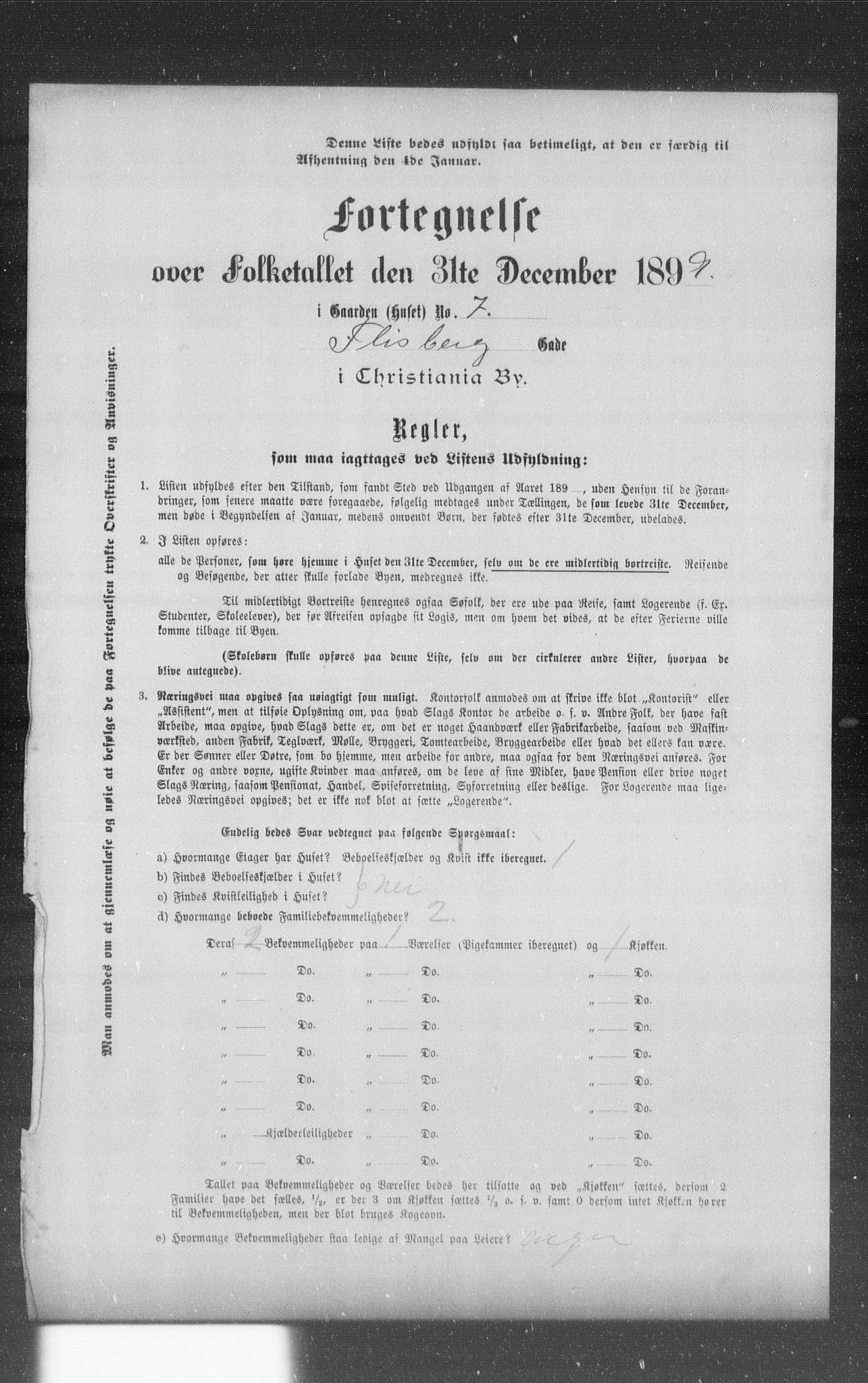 OBA, Municipal Census 1899 for Kristiania, 1899, p. 3287