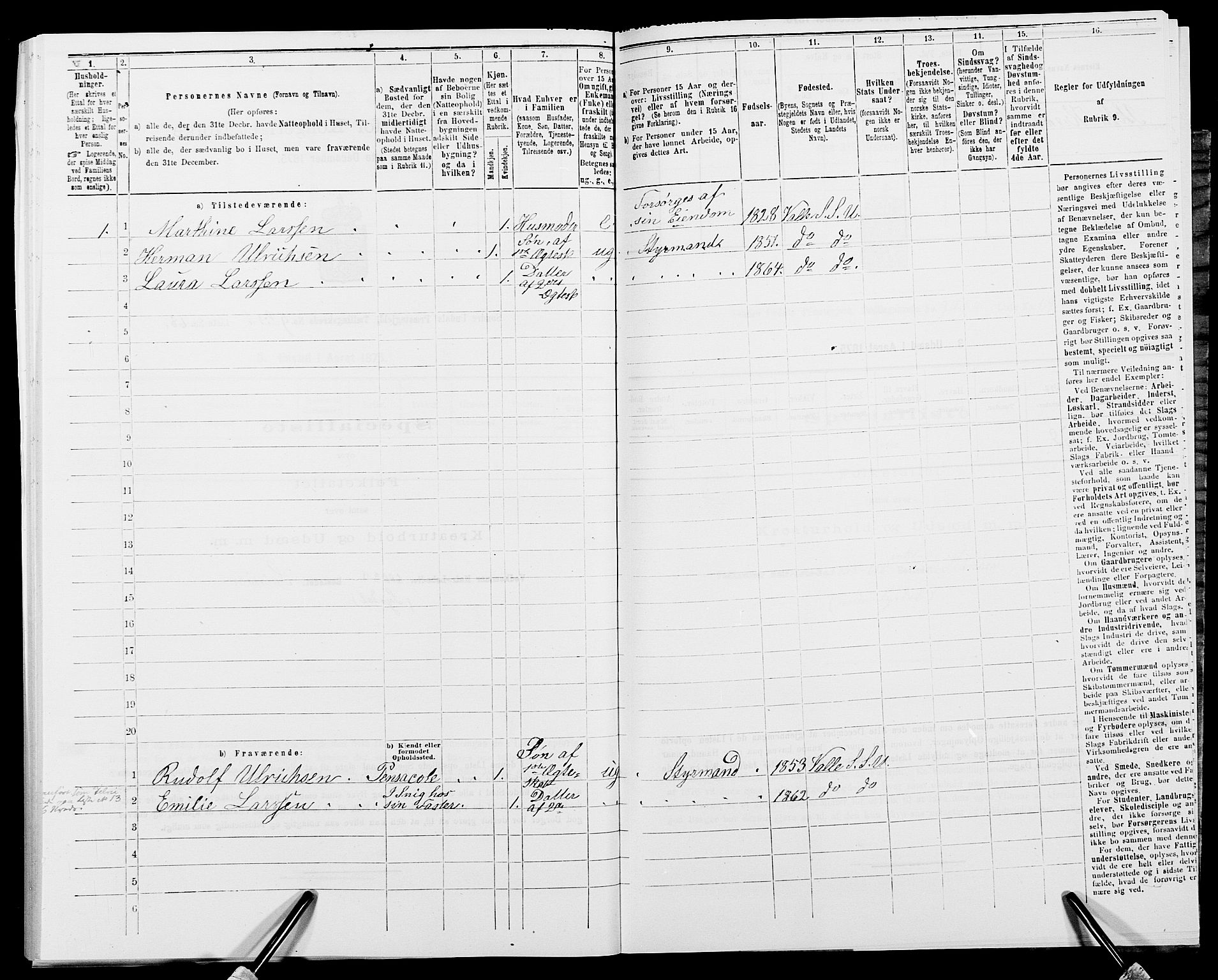 SAK, 1875 census for 1029P Sør-Audnedal, 1875, p. 1302