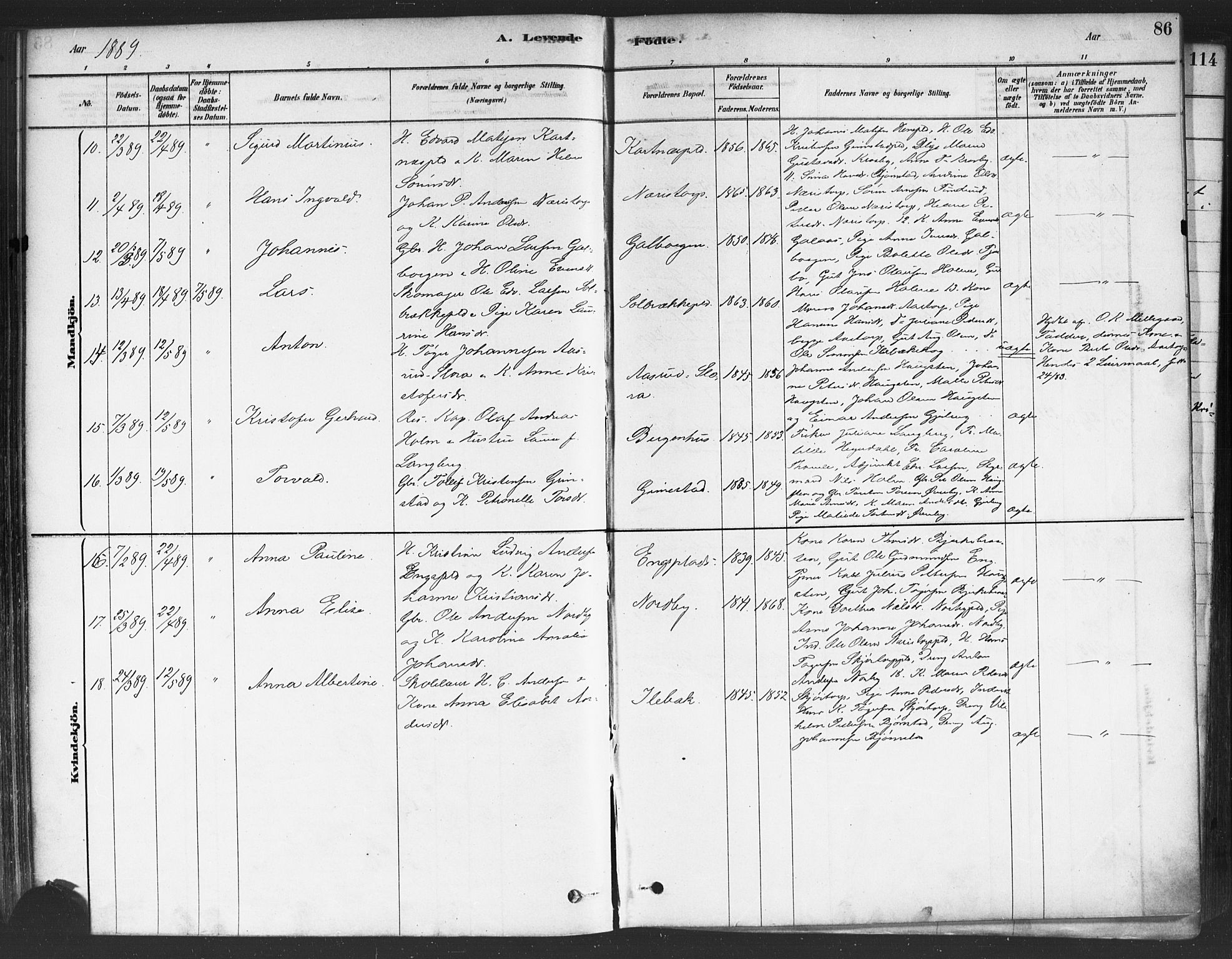 Rakkestad prestekontor Kirkebøker, AV/SAO-A-2008/F/Fa/L0012: Parish register (official) no. I 12, 1878-1893, p. 86