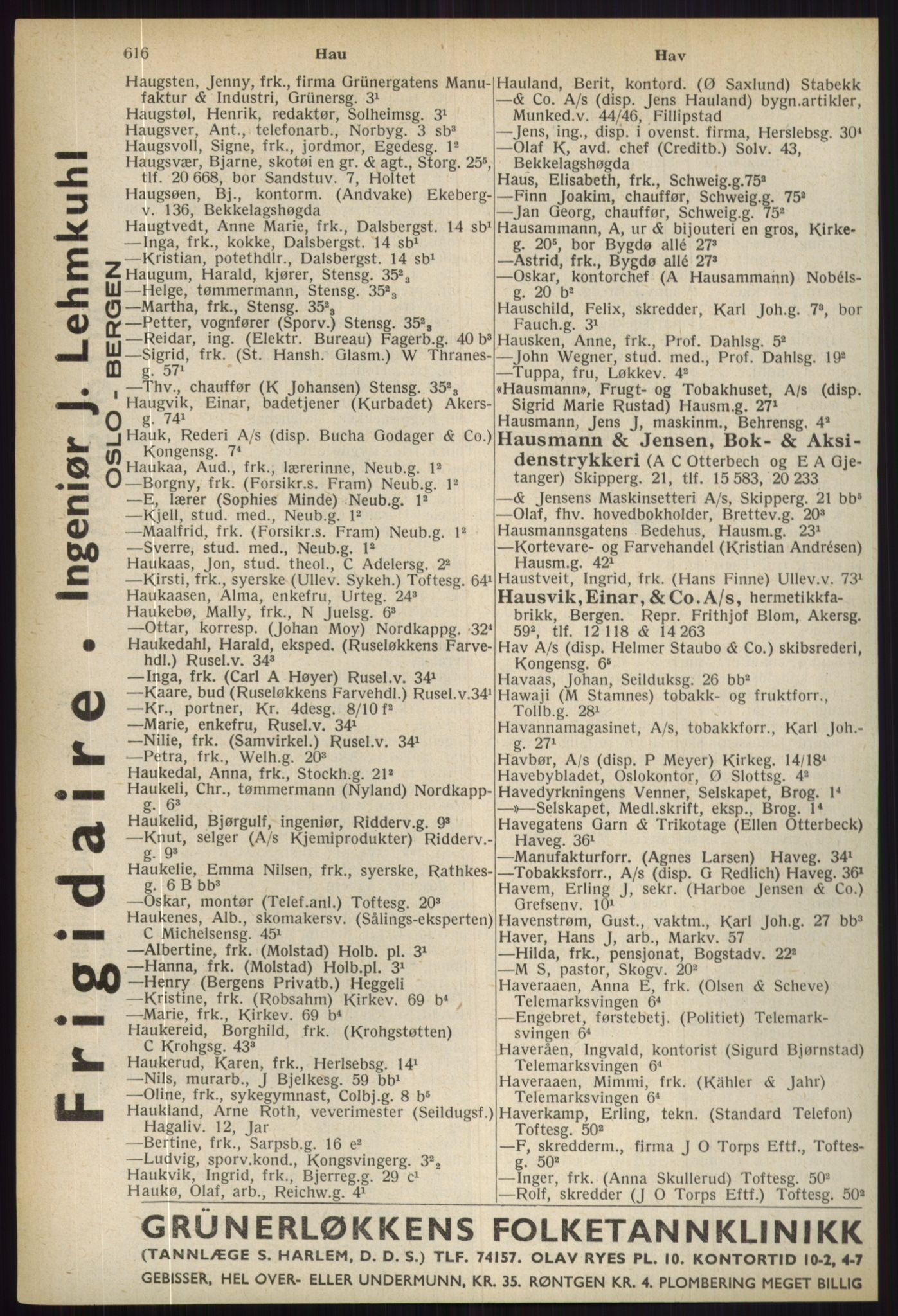 Kristiania/Oslo adressebok, PUBL/-, 1936, p. 616