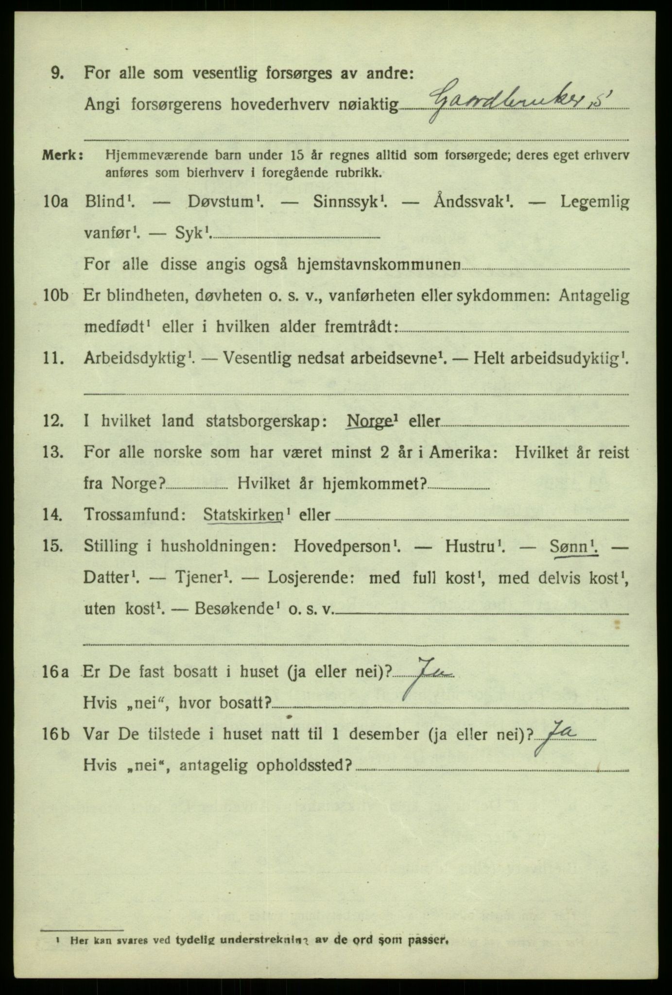 SAB, 1920 census for Austrheim, 1920, p. 2151