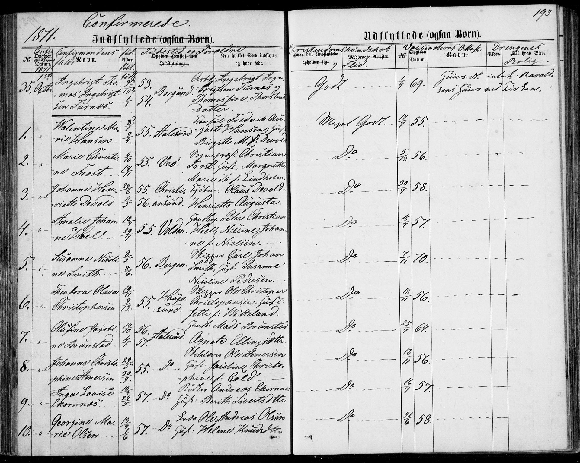 Ministerialprotokoller, klokkerbøker og fødselsregistre - Møre og Romsdal, AV/SAT-A-1454/529/L0452: Parish register (official) no. 529A02, 1864-1871, p. 193