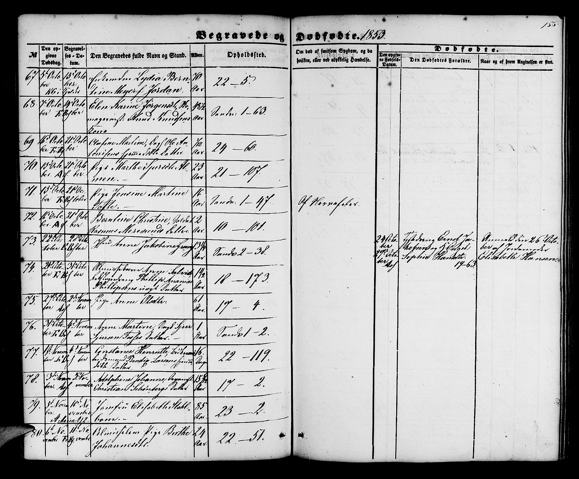 Korskirken sokneprestembete, AV/SAB-A-76101/H/Hab: Parish register (copy) no. E 2, 1851-1871, p. 156