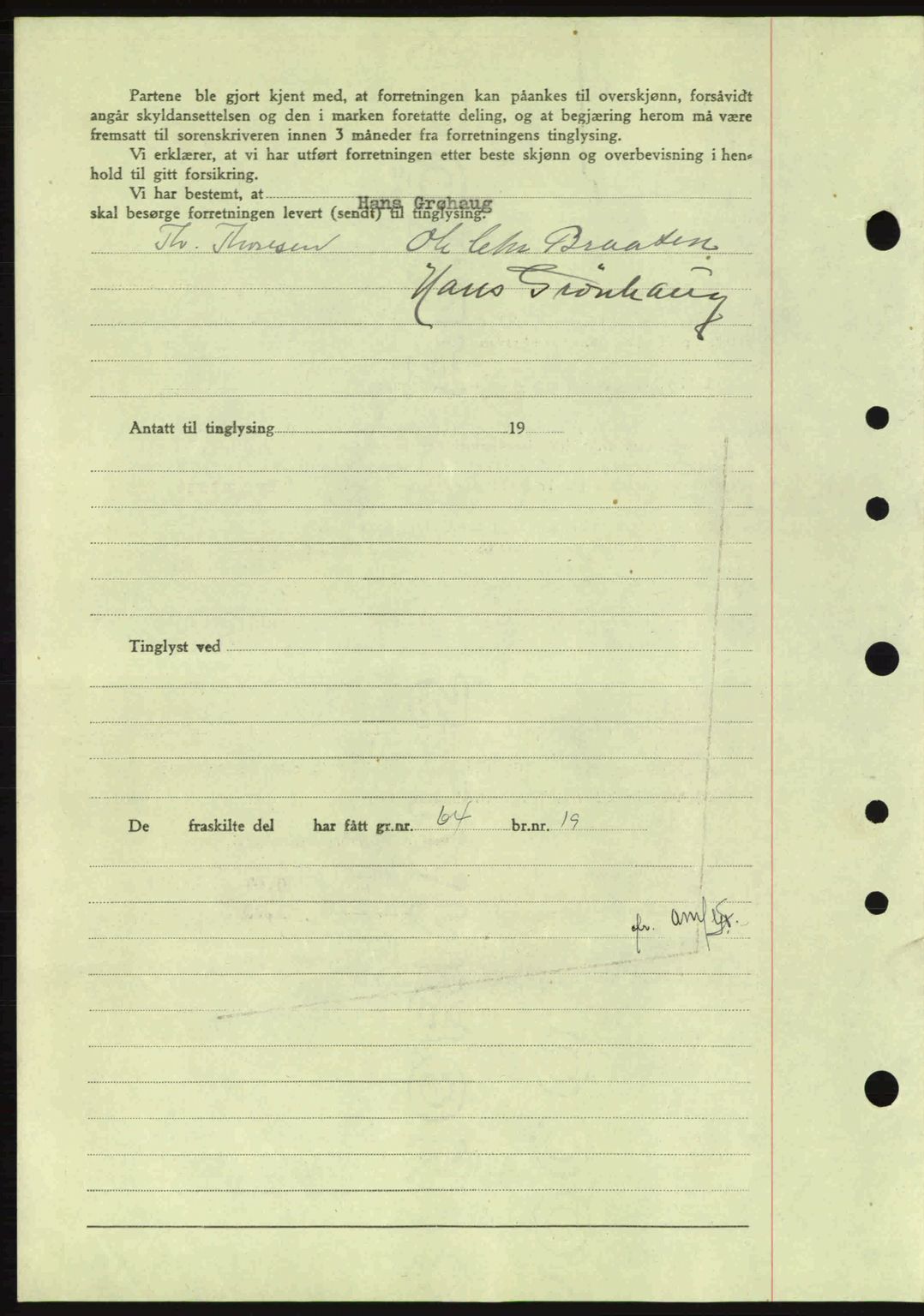 Idd og Marker sorenskriveri, AV/SAO-A-10283/G/Gb/Gbb/L0007: Mortgage book no. A7, 1944-1945, Diary no: : 1265/1944