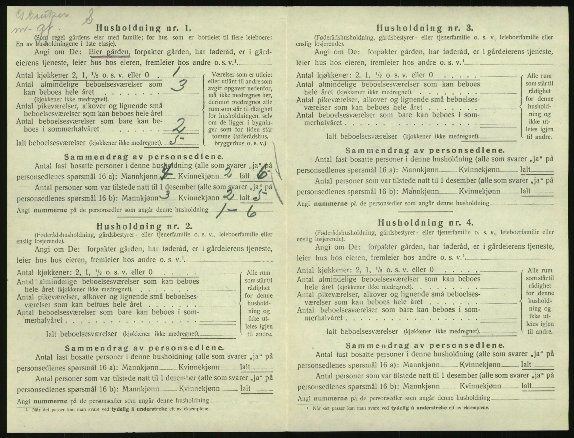 SAK, 1920 census for Vegusdal, 1920, p. 248