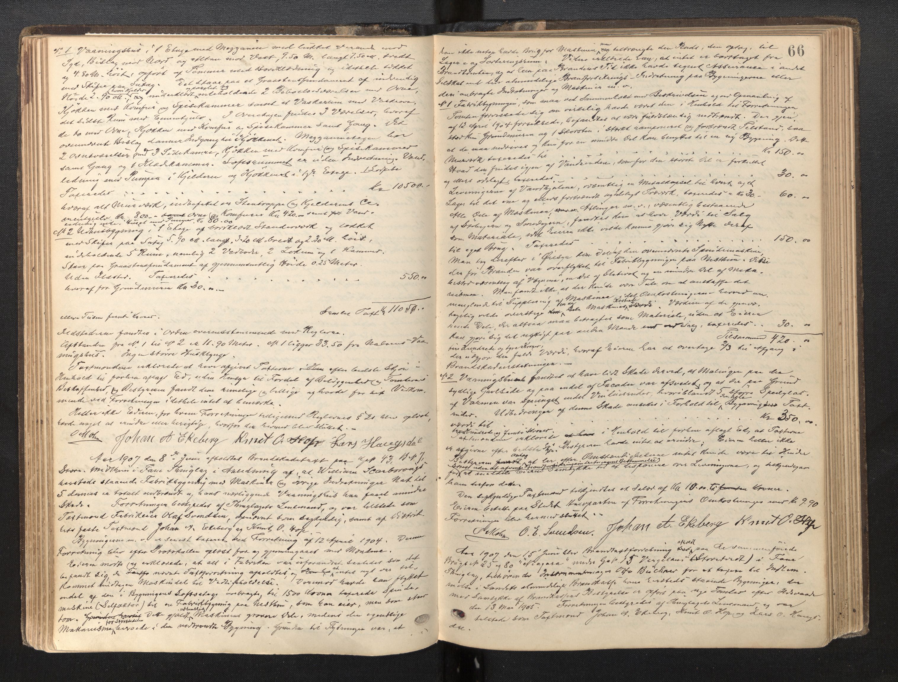 Lensmannen i Fana, AV/SAB-A-31801/0012/L0005: Branntakstprotokoll, 1899-1914, p. 65b-66a
