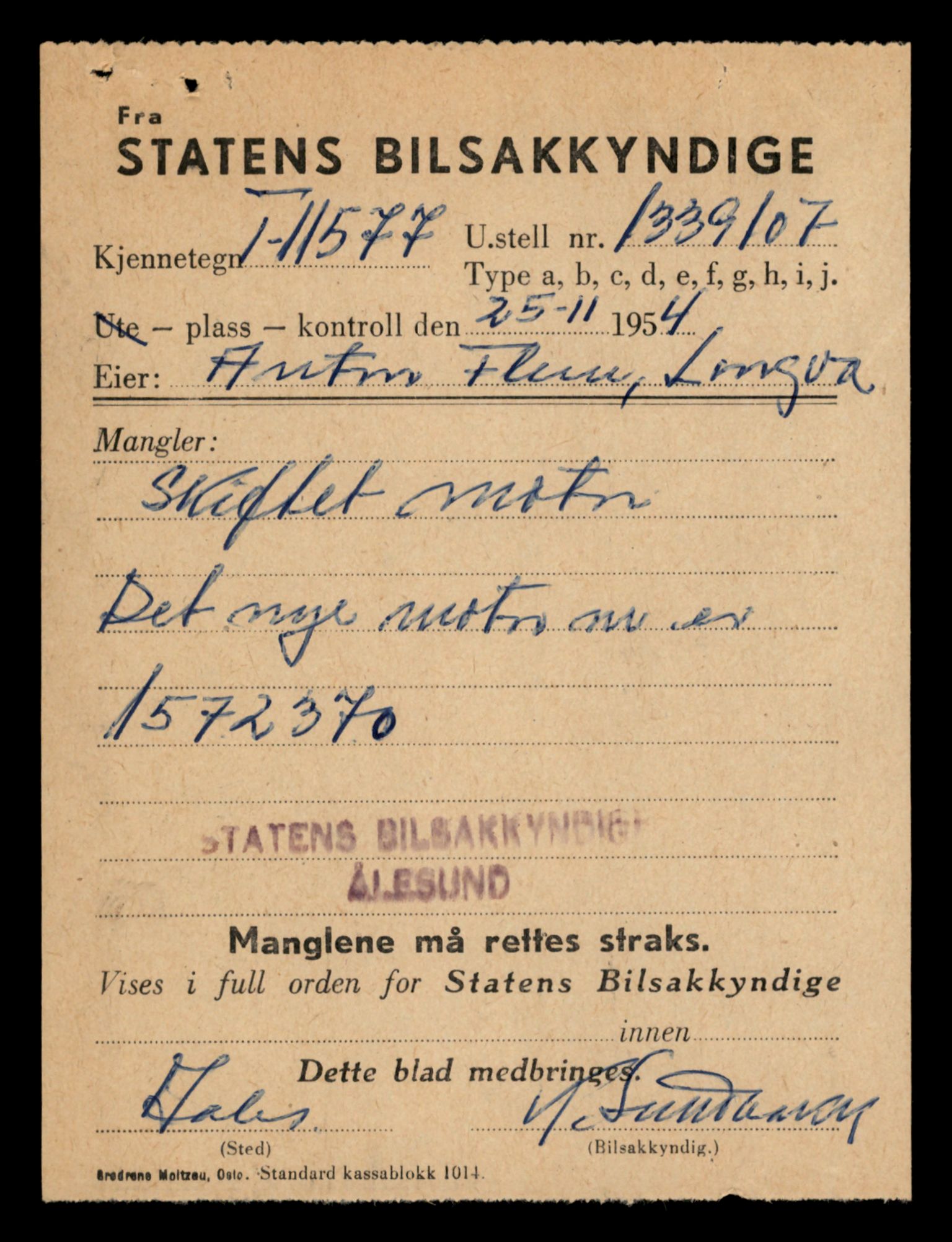 Møre og Romsdal vegkontor - Ålesund trafikkstasjon, AV/SAT-A-4099/F/Fe/L0029: Registreringskort for kjøretøy T 11430 - T 11619, 1927-1998, p. 2387