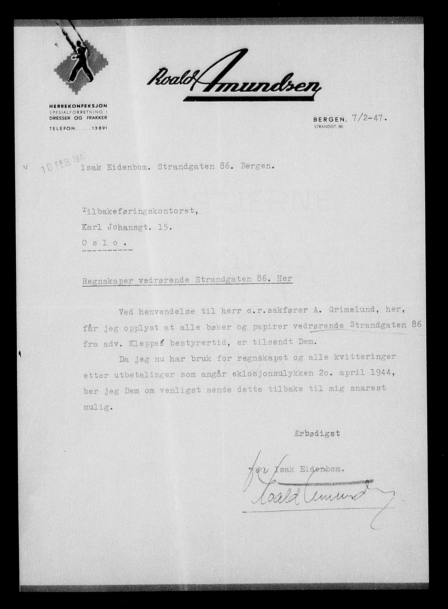 Justisdepartementet, Tilbakeføringskontoret for inndratte formuer, AV/RA-S-1564/H/Hc/Hcd/L0994: --, 1945-1947, p. 543