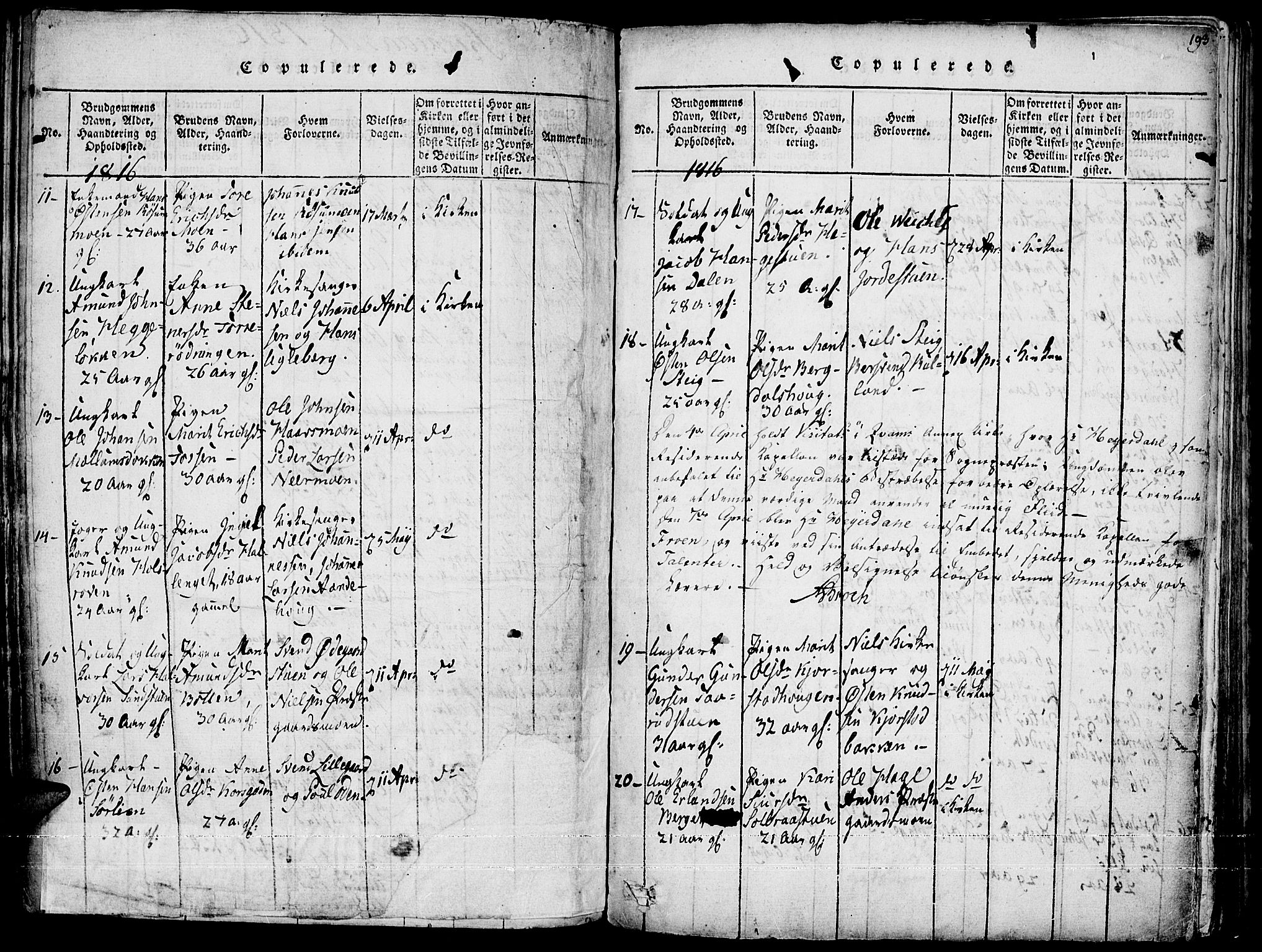 Fron prestekontor, SAH/PREST-078/H/Ha/Haa/L0002: Parish register (official) no. 2, 1816-1827, p. 193