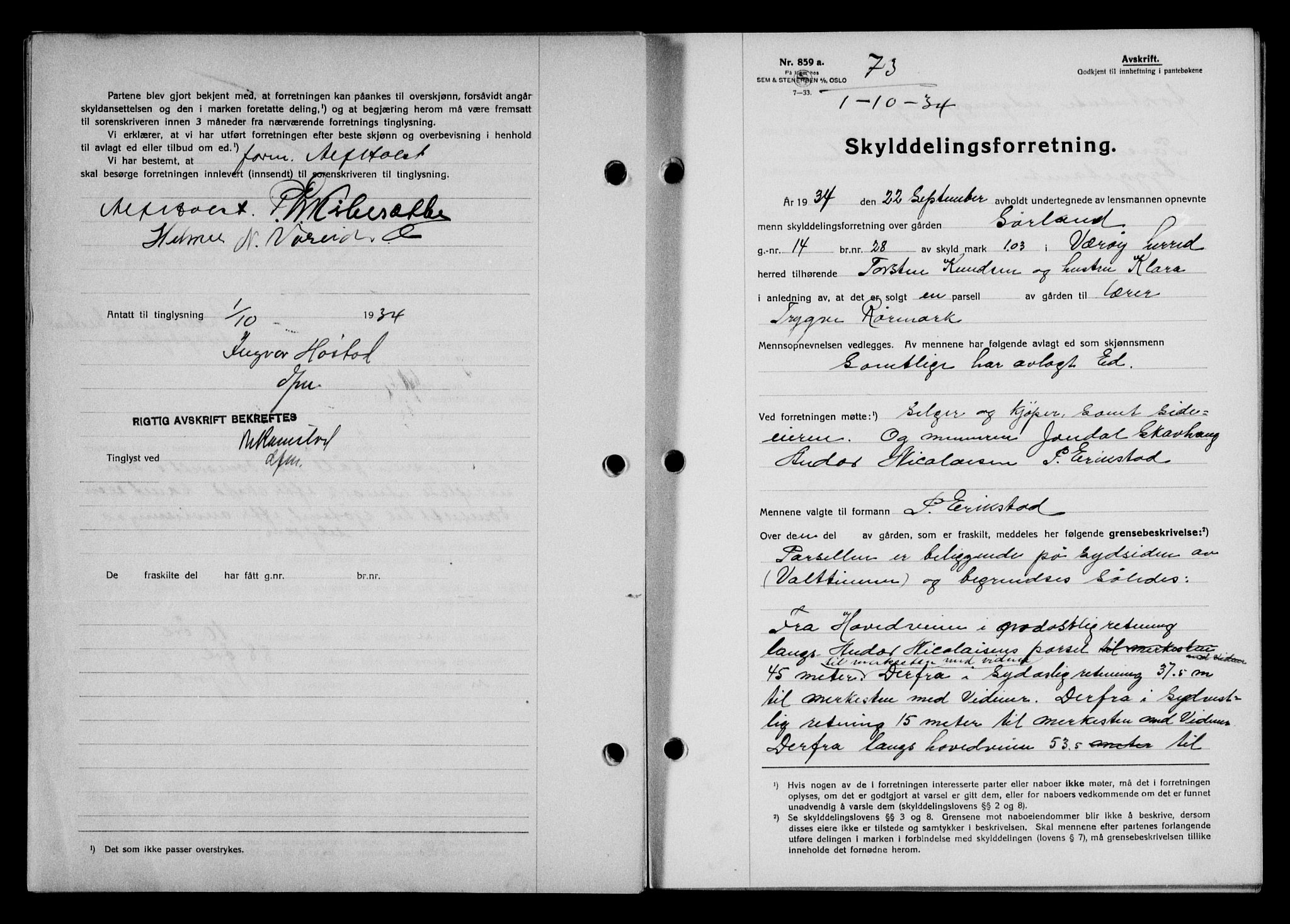 Lofoten sorenskriveri, AV/SAT-A-0017/1/2/2C/L0030b: Mortgage book no. 30b, 1934-1934, Deed date: 01.10.1934