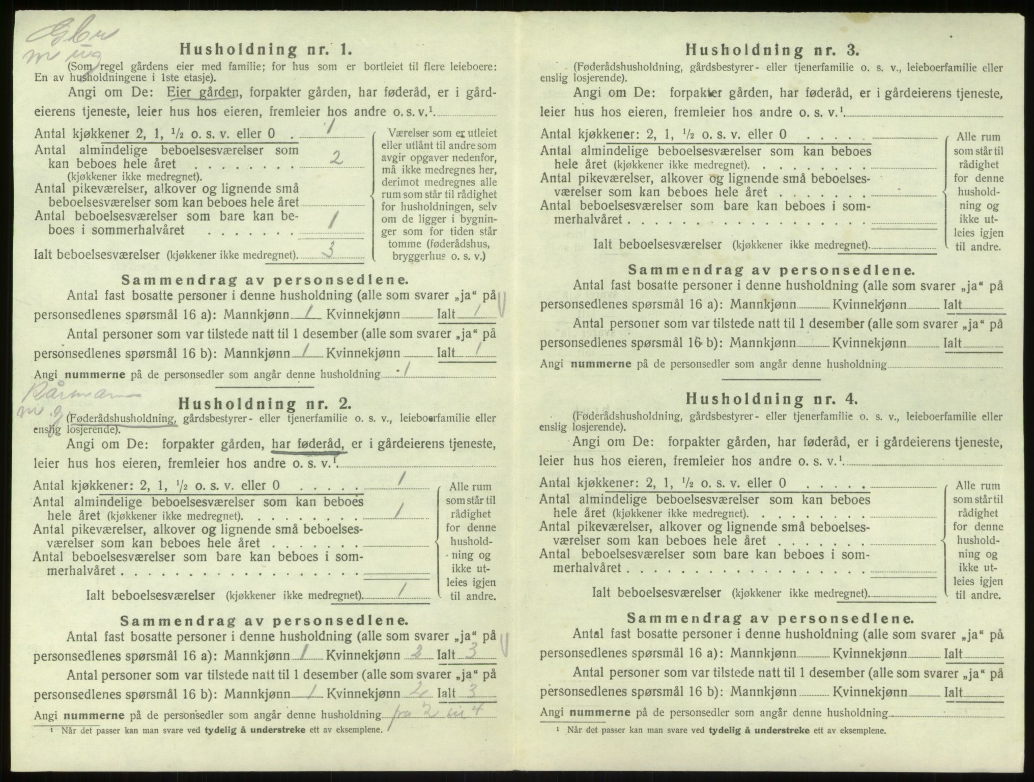 SAB, 1920 census for Hosanger, 1920, p. 601