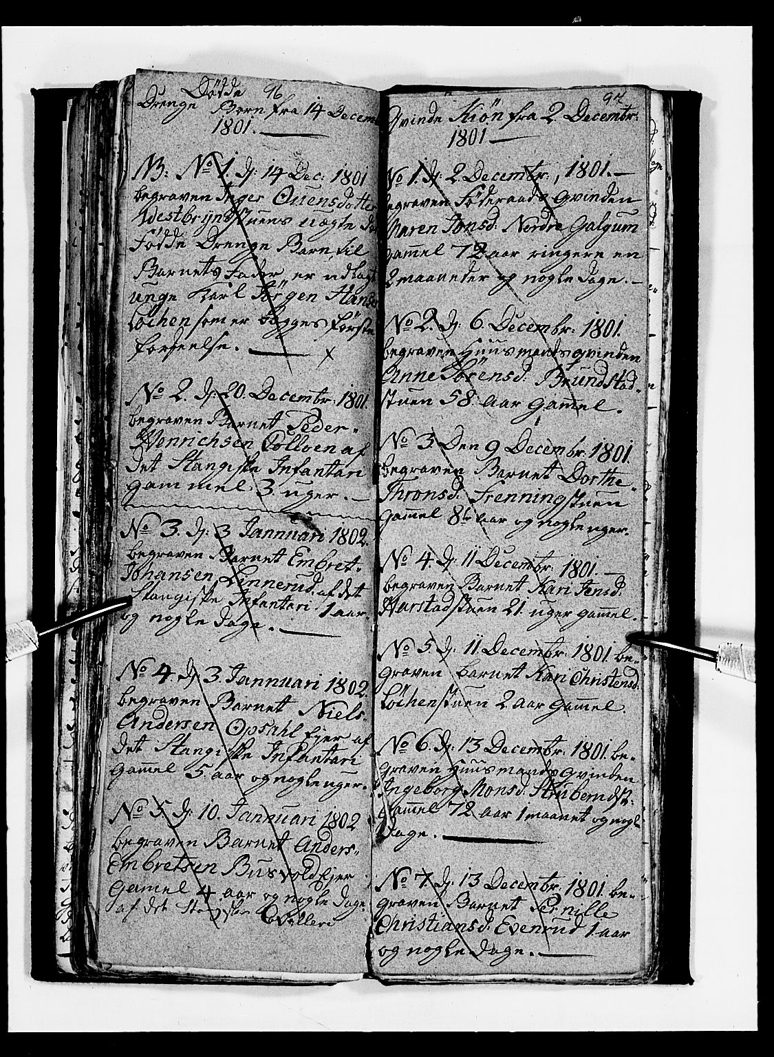Romedal prestekontor, SAH/PREST-004/L/L0003: Parish register (copy) no. 3, 1801-1806, p. 96-97