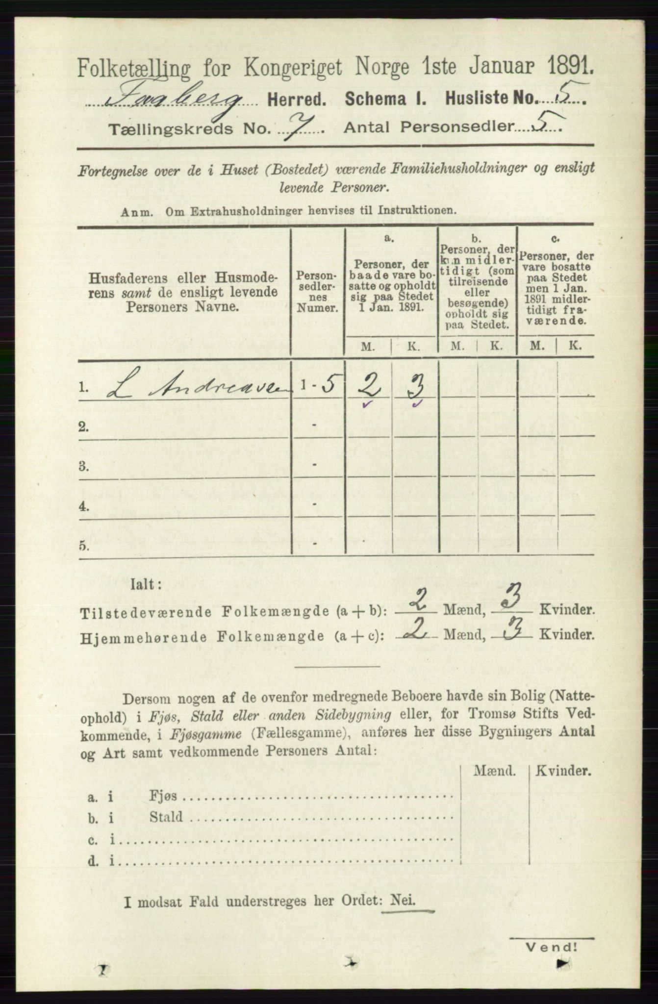 RA, 1891 census for 0524 Fåberg, 1891, p. 2687