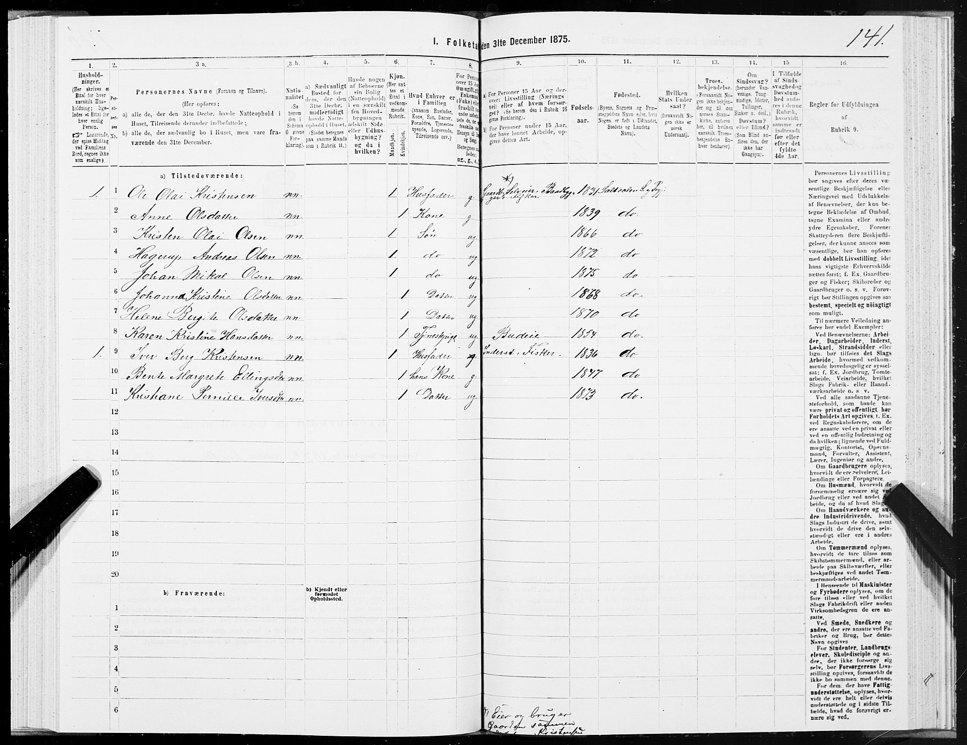 SAT, 1875 census for 1840P Saltdal, 1875, p. 2141