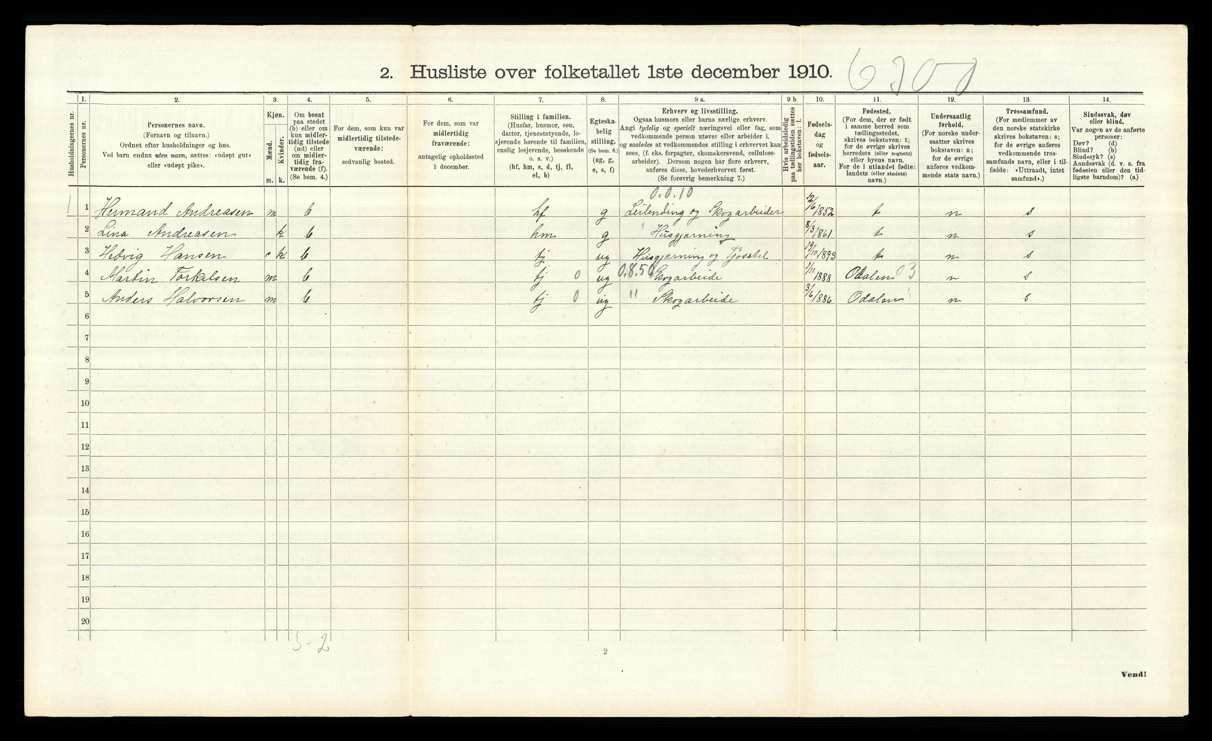 RA, 1910 census for Aker, 1910, p. 2704