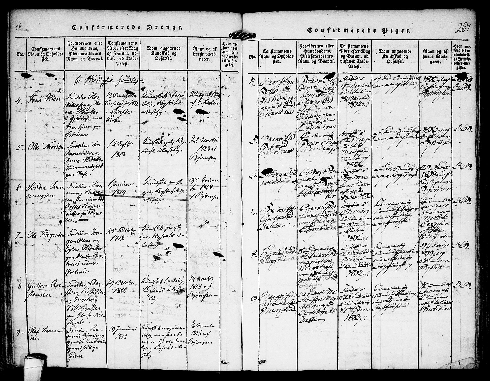 Kviteseid kirkebøker, SAKO/A-276/F/Fa/L0005: Parish register (official) no. I 5, 1815-1836, p. 267