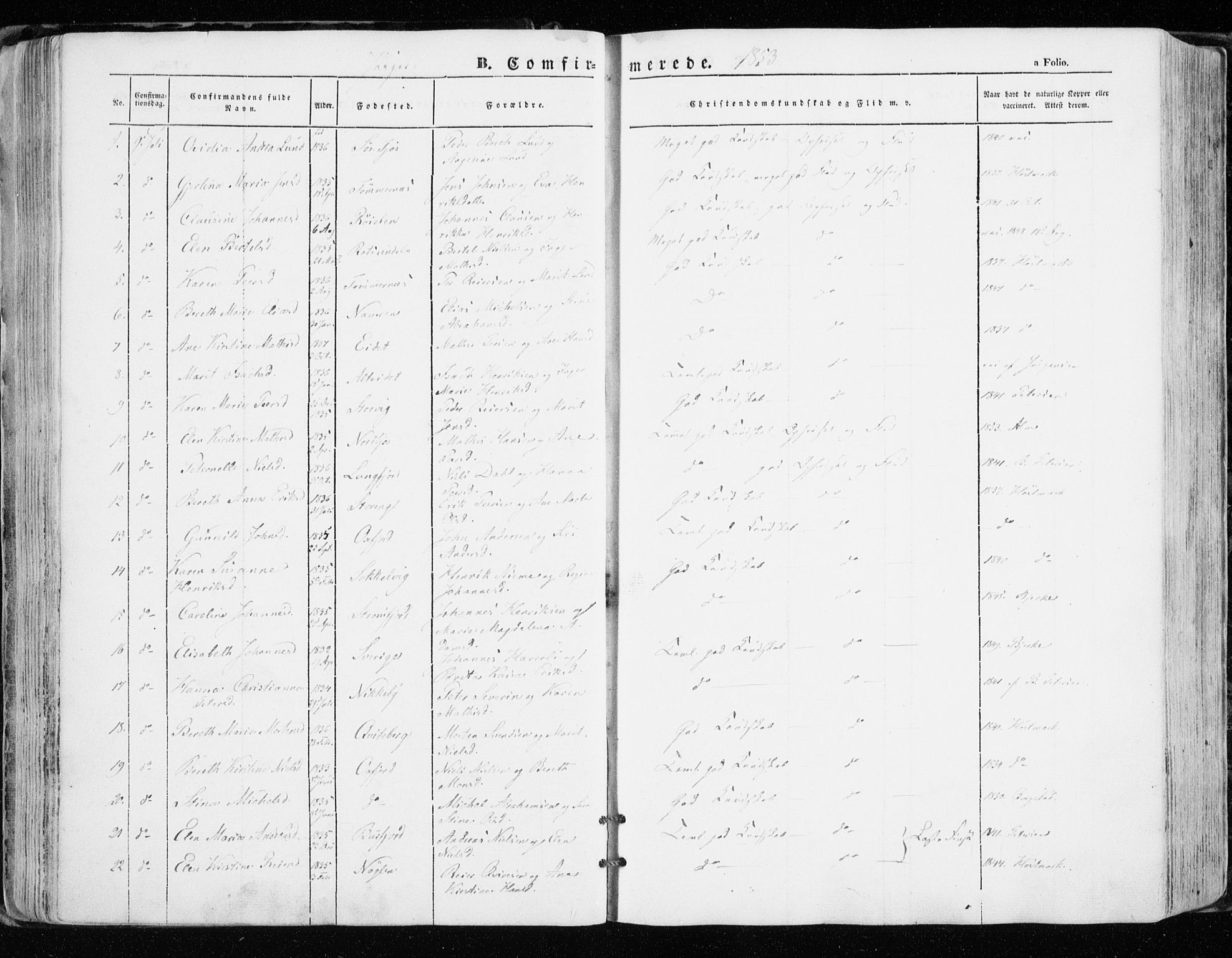 Skjervøy sokneprestkontor, AV/SATØ-S-1300/H/Ha/Haa/L0006kirke: Parish register (official) no. 6, 1848-1859