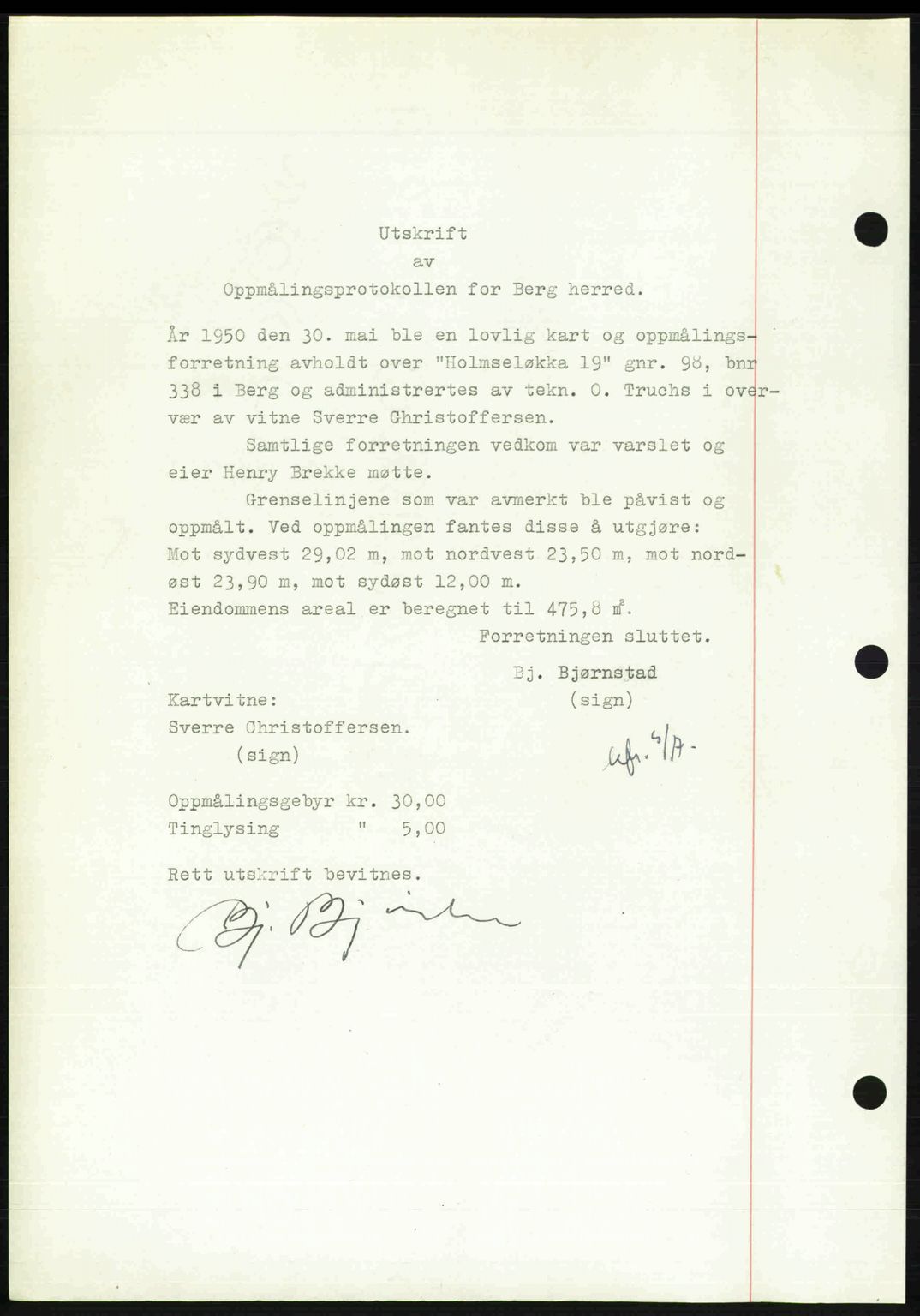 Idd og Marker sorenskriveri, AV/SAO-A-10283/G/Gb/Gbb/L0014: Mortgage book no. A14, 1950-1950, Diary no: : 1297/1950