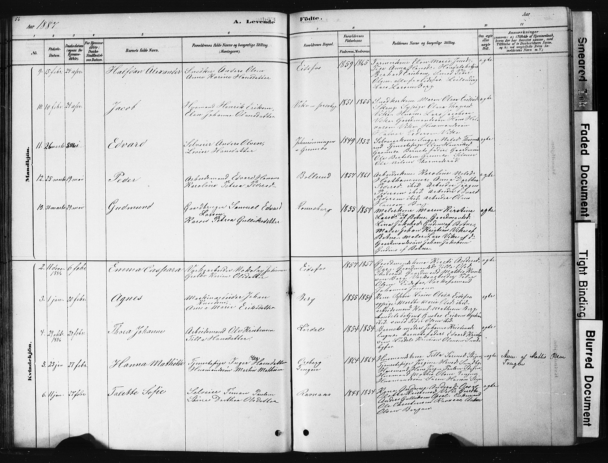 Hof kirkebøker, AV/SAKO-A-64/G/Ga/L0004: Parish register (copy) no. I 4, 1878-1930, p. 56