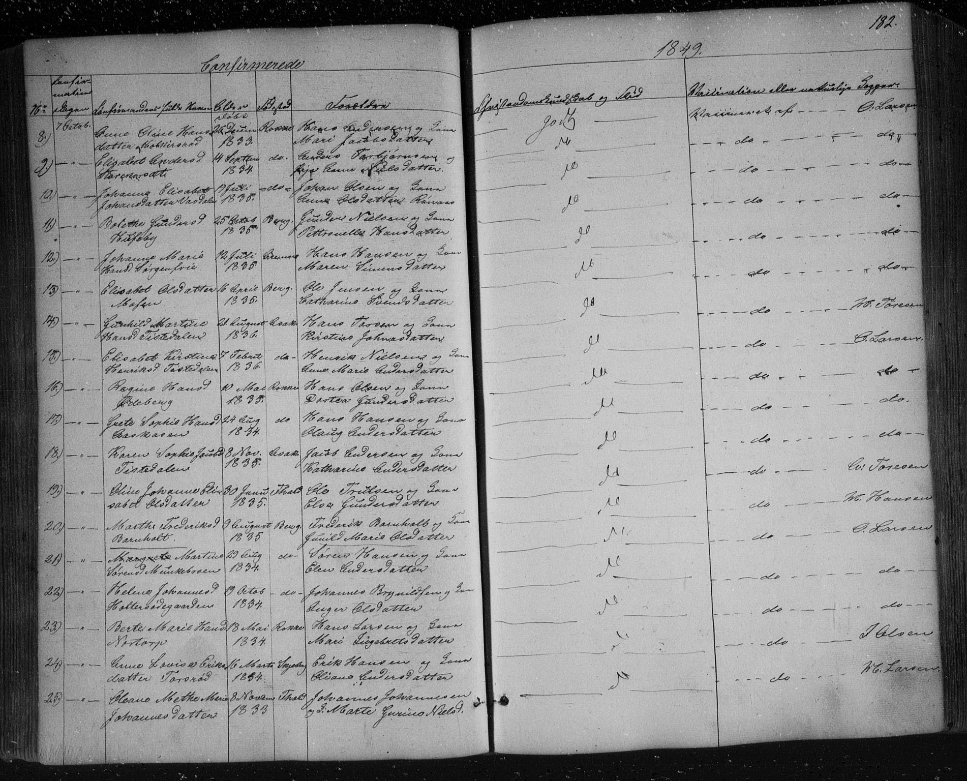 Berg prestekontor Kirkebøker, SAO/A-10902/F/Fa/L0004: Parish register (official) no. I 4, 1843-1860, p. 182