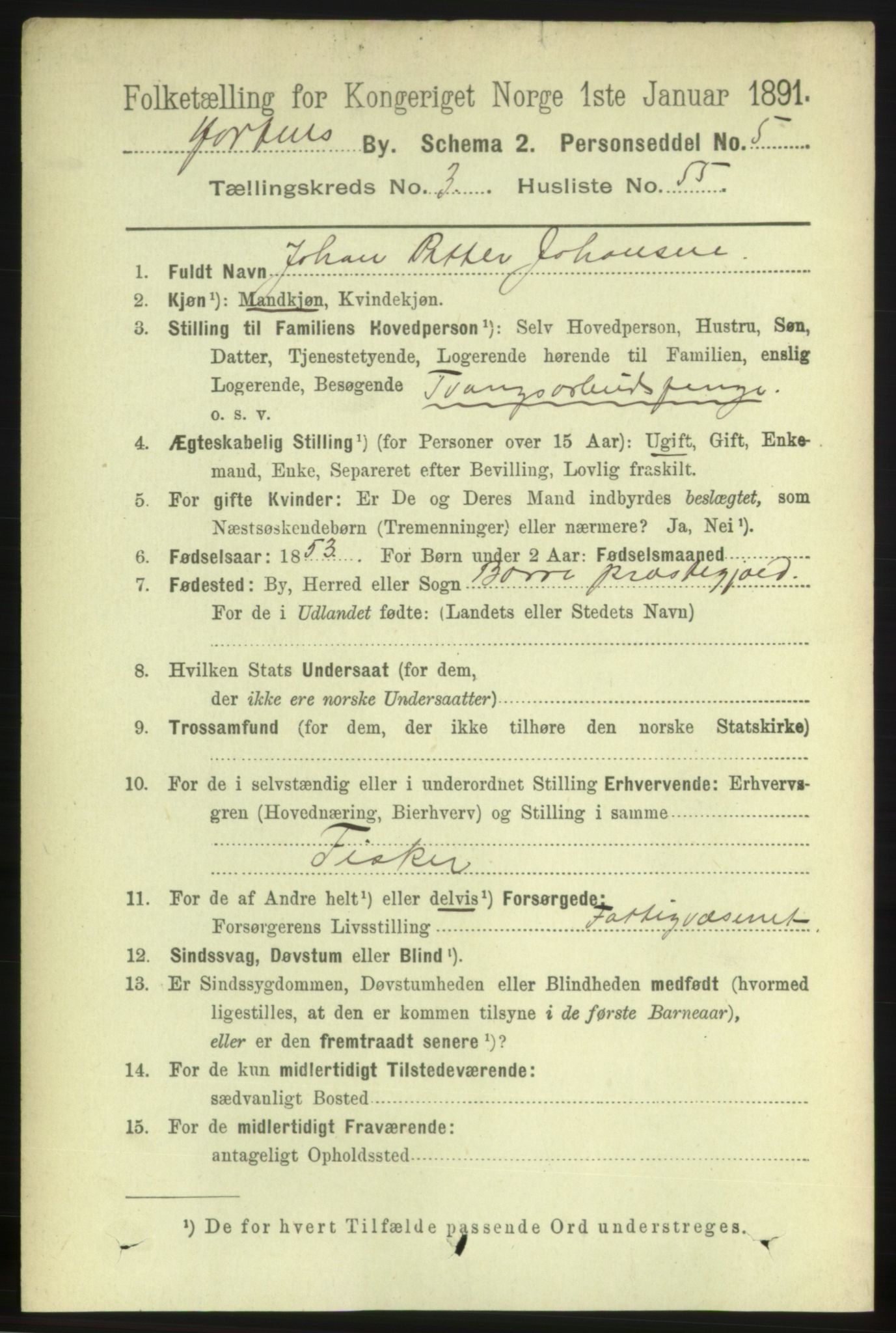 RA, 1891 census for 0703 Horten, 1891, p. 3217