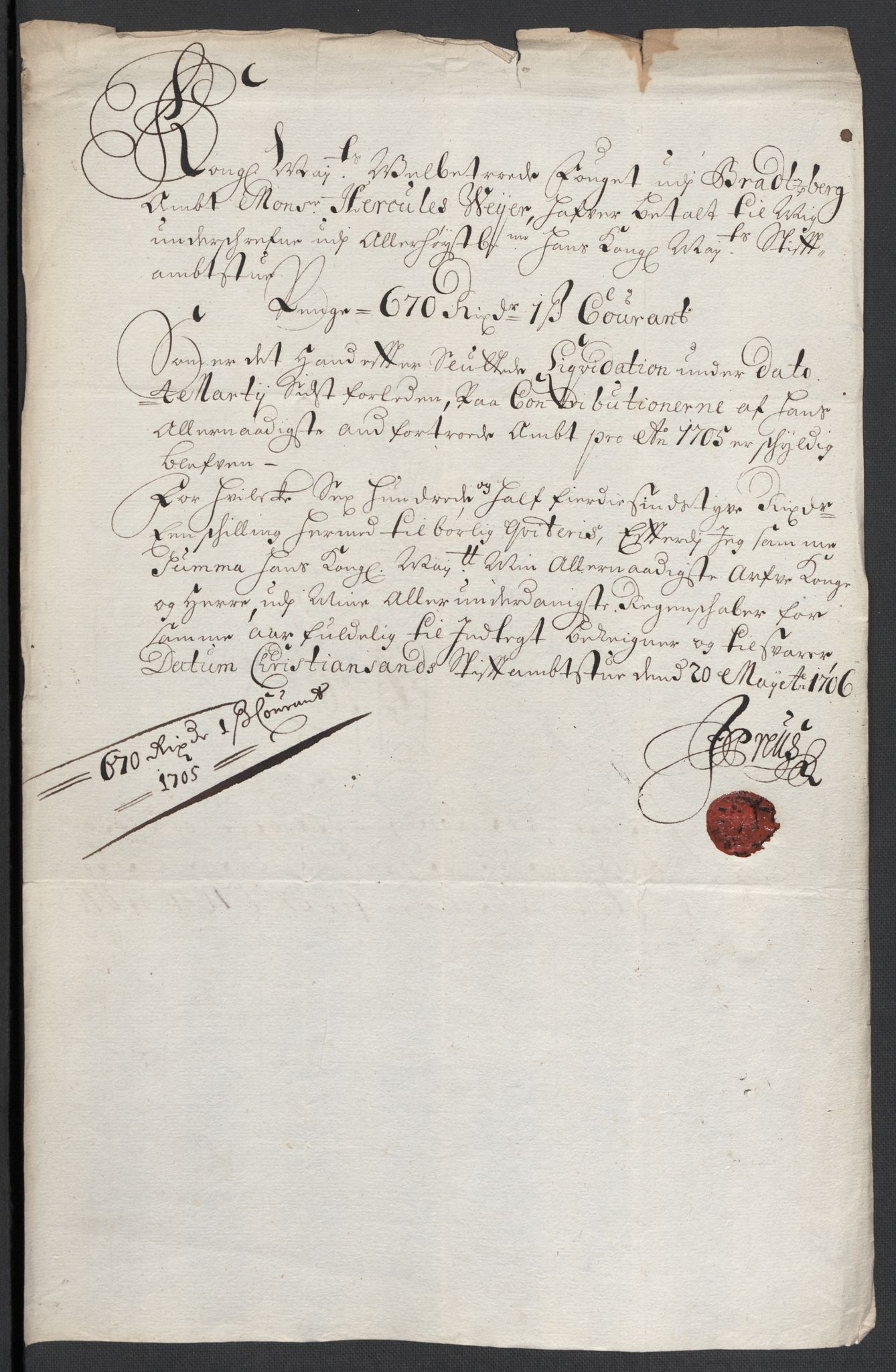 Rentekammeret inntil 1814, Reviderte regnskaper, Fogderegnskap, AV/RA-EA-4092/R36/L2115: Fogderegnskap Øvre og Nedre Telemark og Bamble, 1705, p. 141