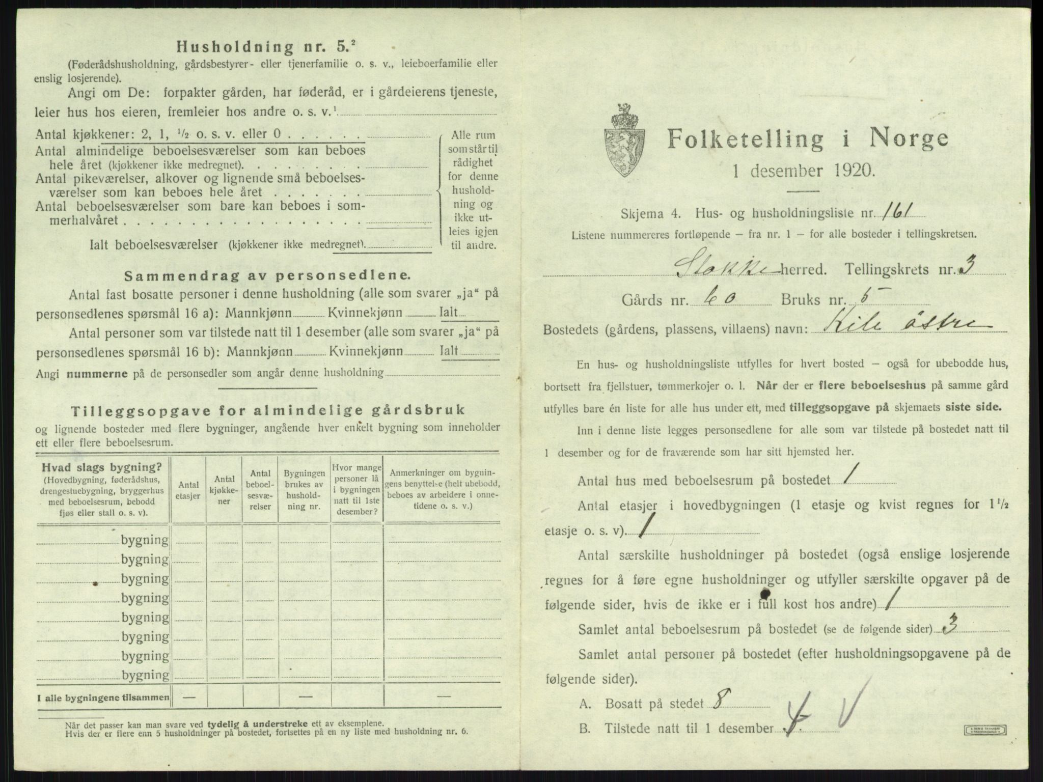 SAKO, 1920 census for Stokke, 1920, p. 795