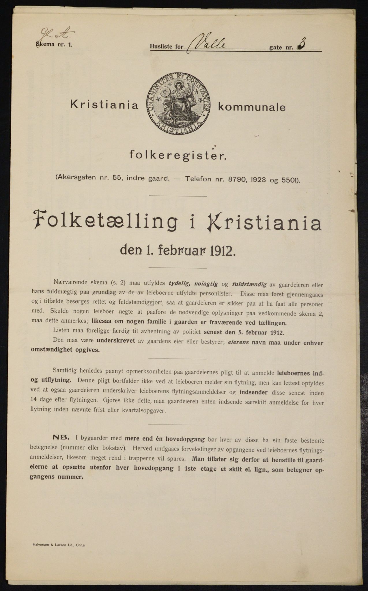 OBA, Municipal Census 1912 for Kristiania, 1912, p. 121810