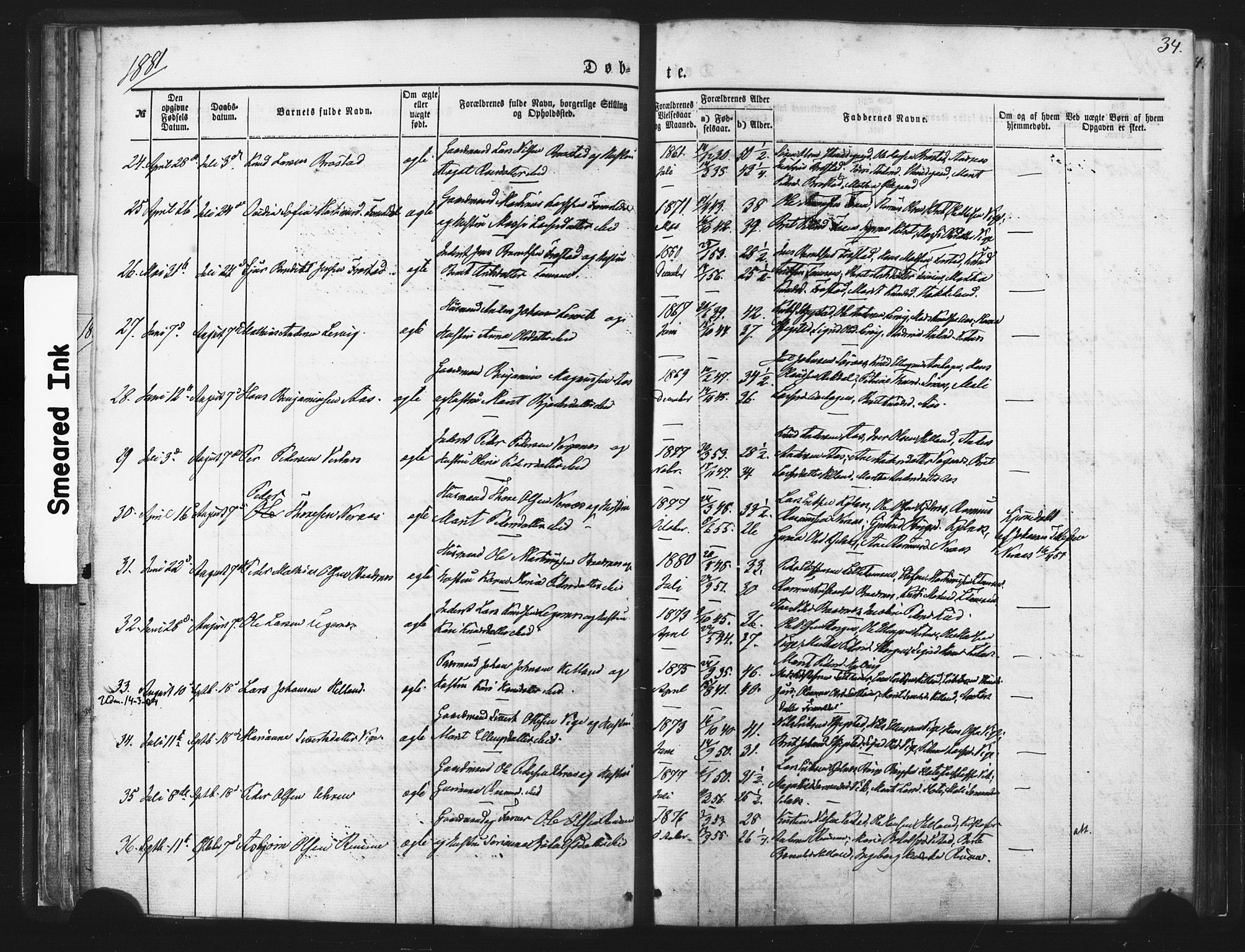 Ministerialprotokoller, klokkerbøker og fødselsregistre - Møre og Romsdal, AV/SAT-A-1454/539/L0530: Parish register (official) no. 539A03, 1872-1886, p. 34