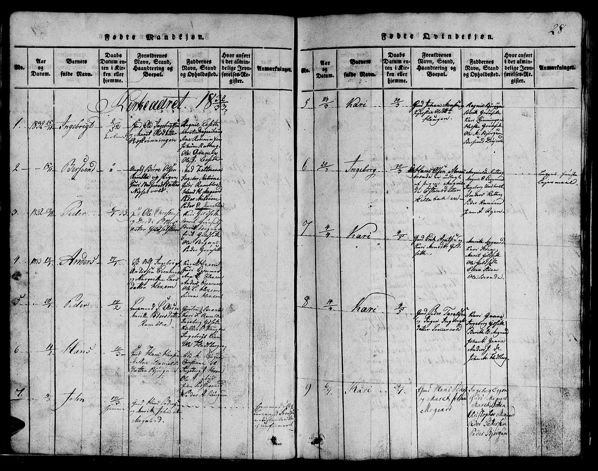 Ministerialprotokoller, klokkerbøker og fødselsregistre - Sør-Trøndelag, SAT/A-1456/685/L0976: Parish register (copy) no. 685C01, 1817-1878, p. 28