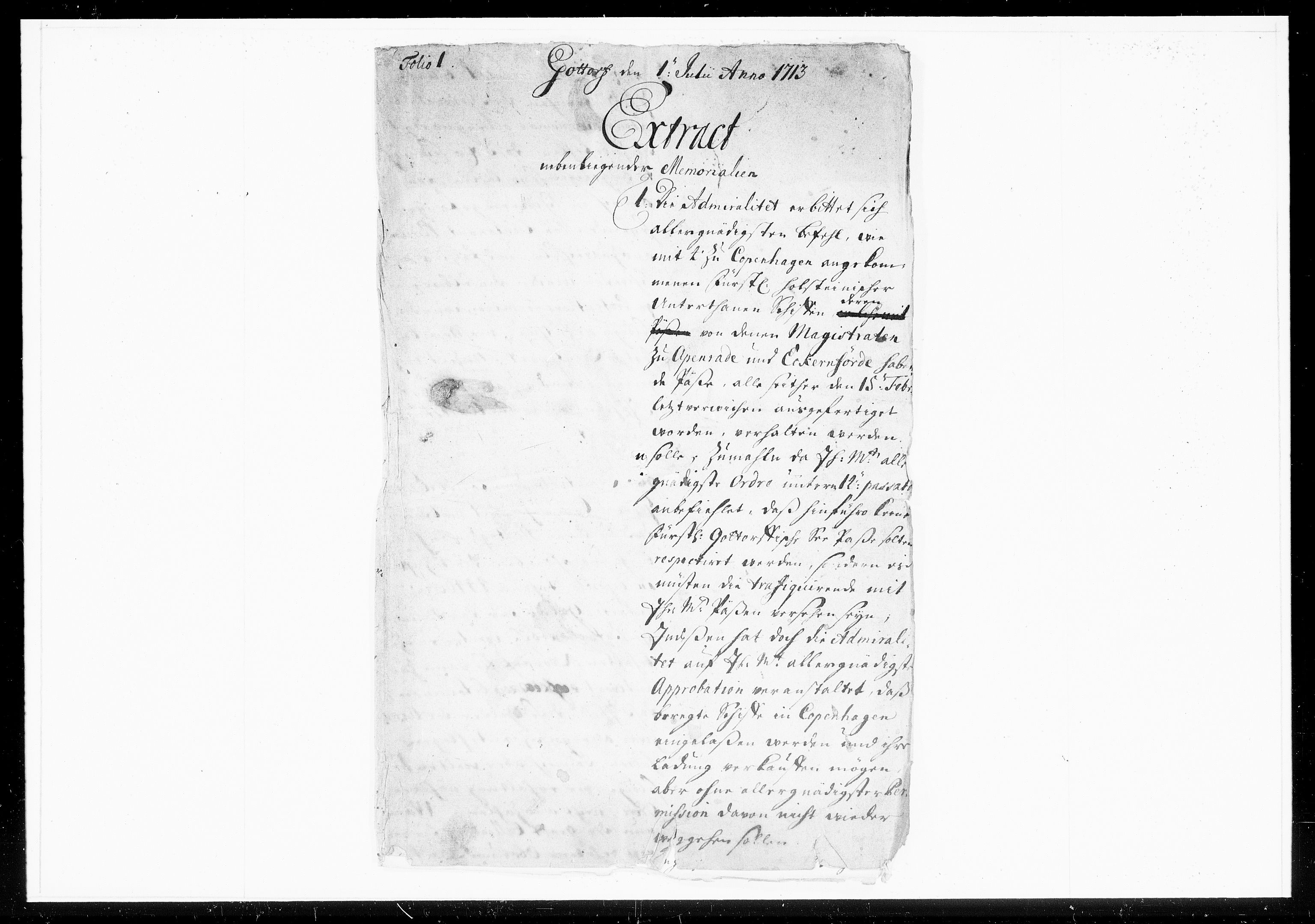 Krigskollegiet, Krigskancelliet, DRA/A-0006/-/0994-1002: Refererede sager, 1713, p. 318