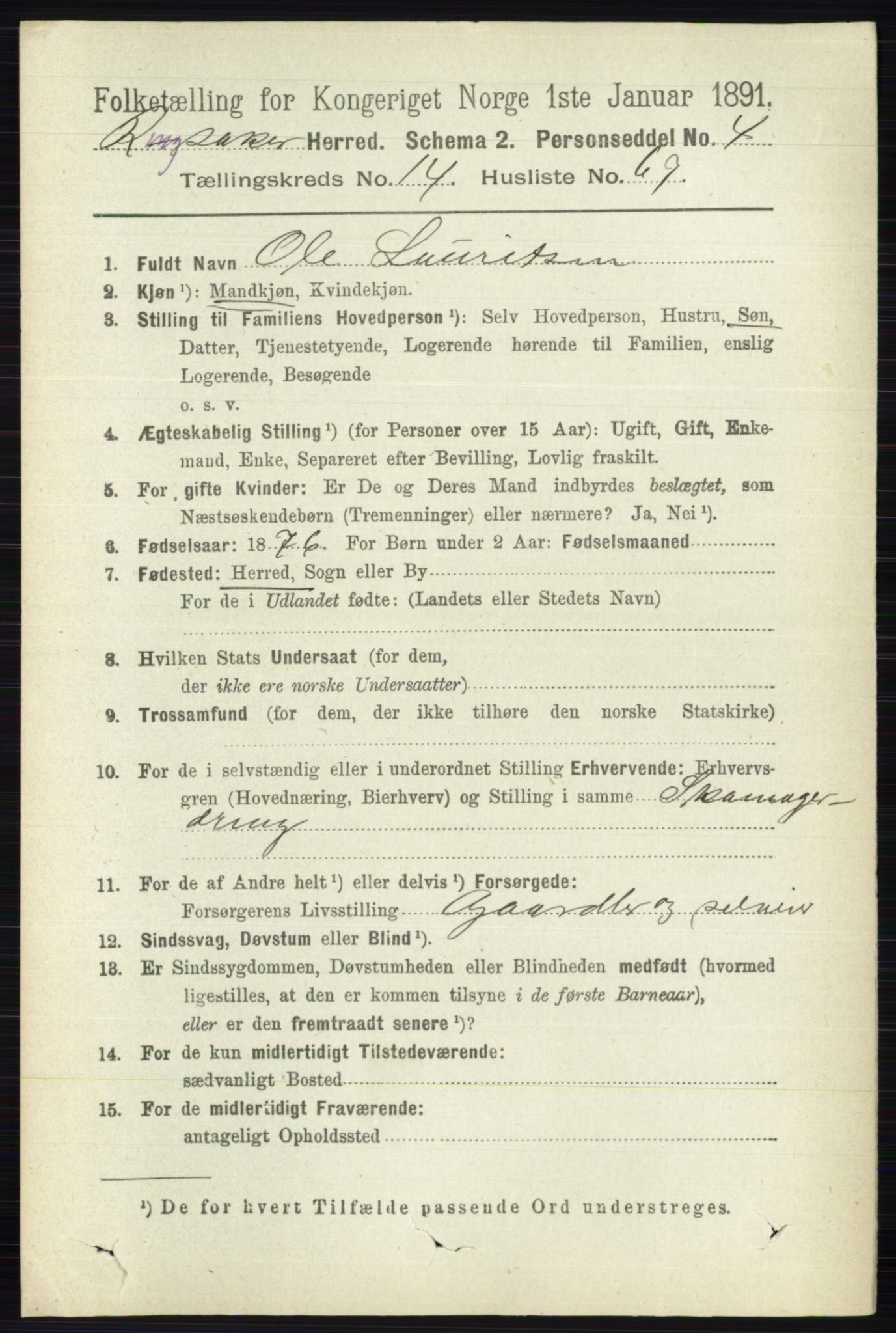 RA, 1891 census for 0412 Ringsaker, 1891, p. 8228