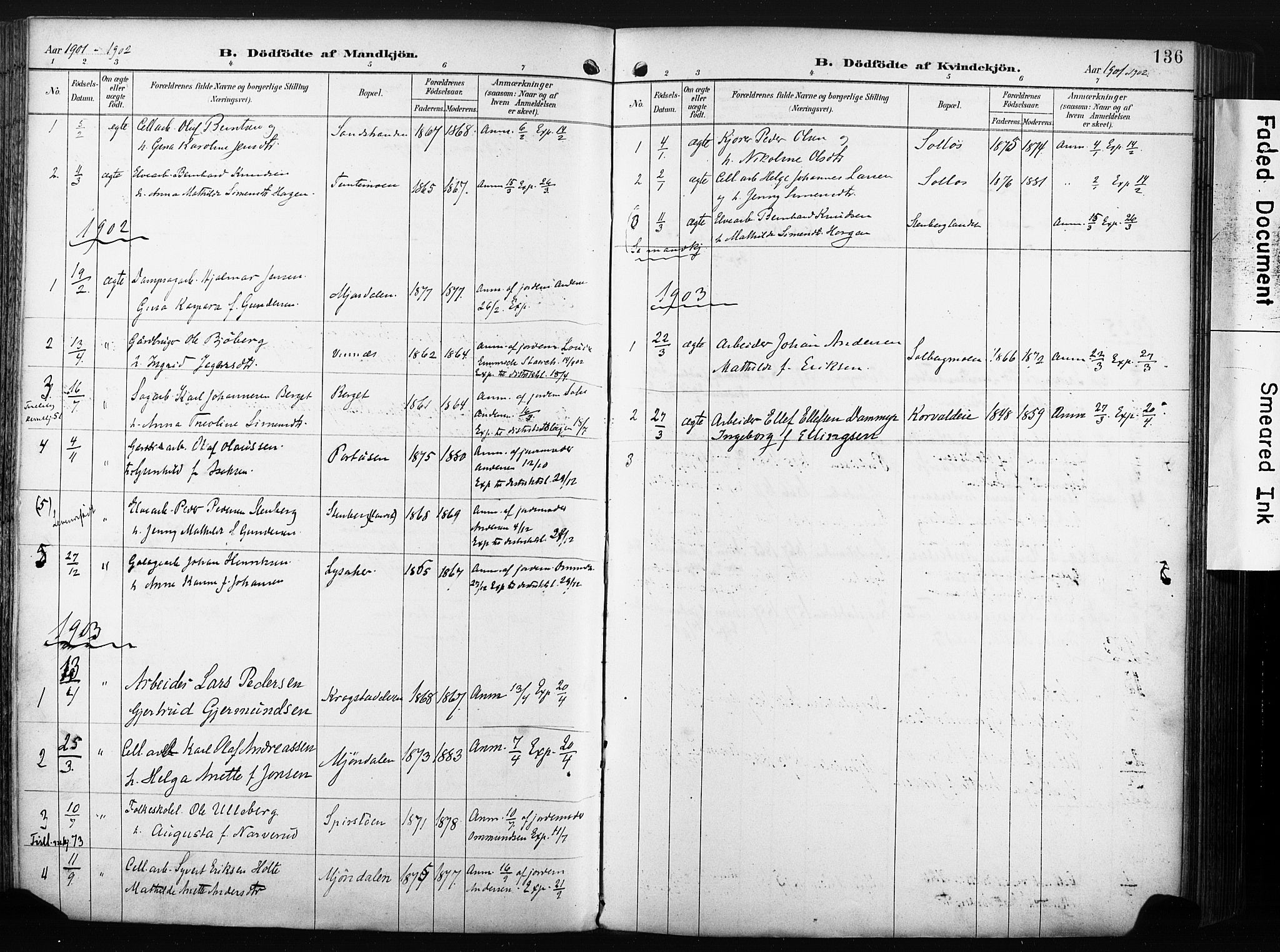 Nedre Eiker kirkebøker, AV/SAKO-A-612/F/Fa/L0005: Parish register (official) no. 5, 1898-1905, p. 136