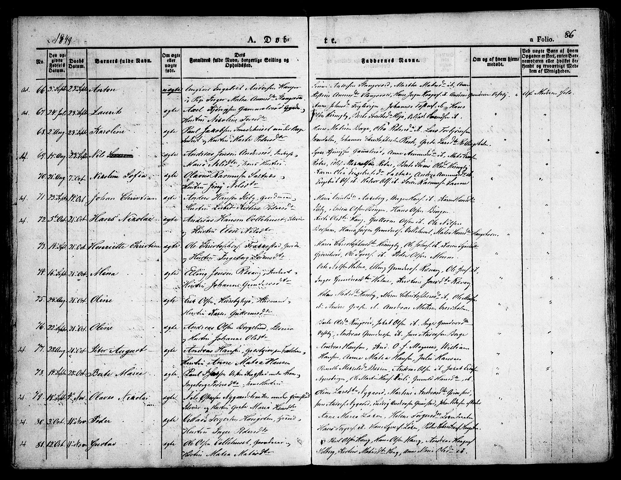 Råde prestekontor kirkebøker, AV/SAO-A-2009/F/Fa/L0005: Parish register (official) no. 5, 1830-1853, p. 86