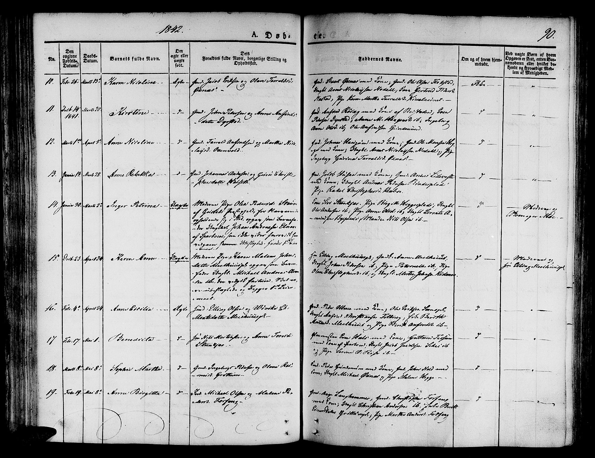 Ministerialprotokoller, klokkerbøker og fødselsregistre - Nord-Trøndelag, AV/SAT-A-1458/746/L0445: Parish register (official) no. 746A04, 1826-1846, p. 90