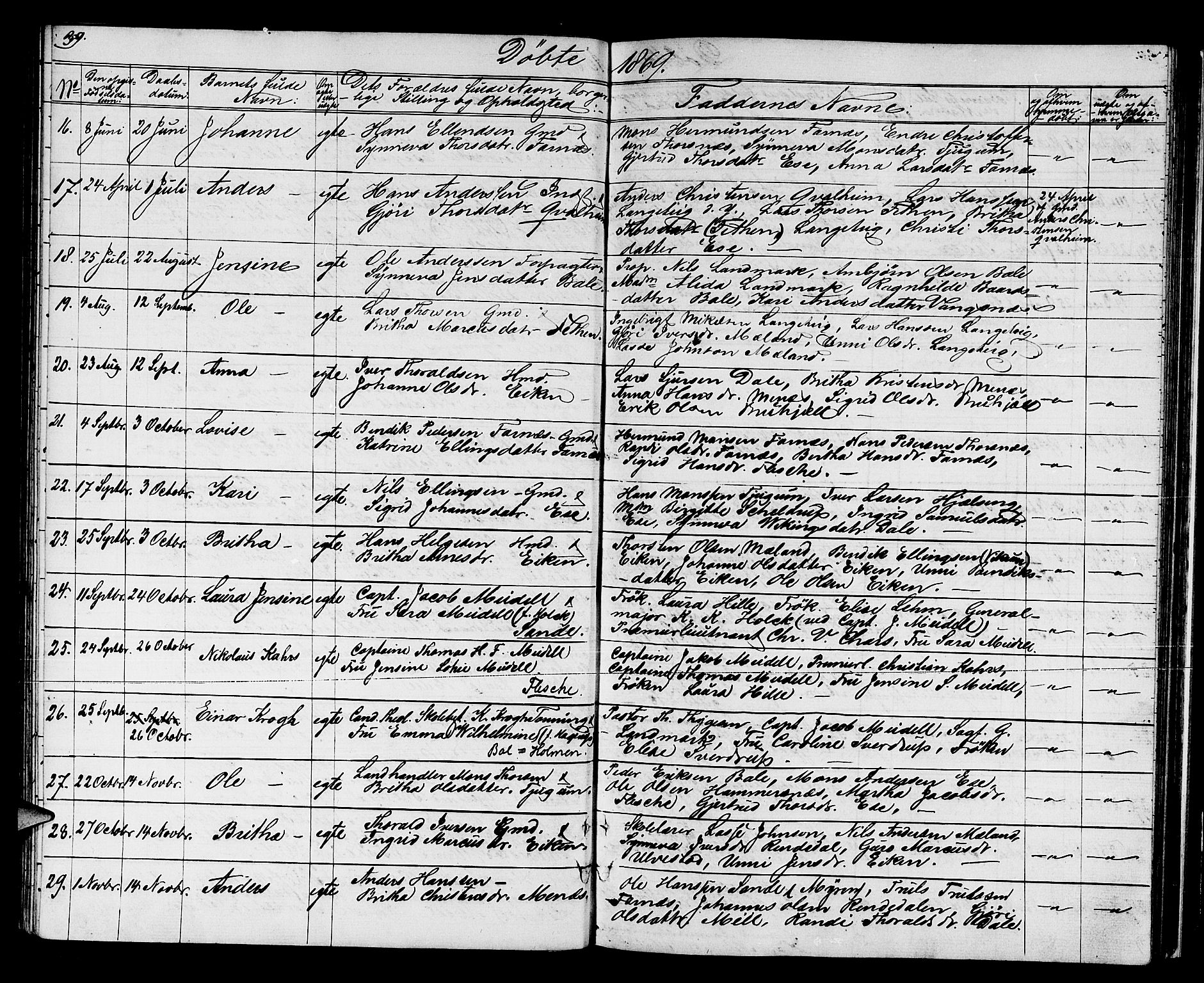 Balestrand sokneprestembete, AV/SAB-A-79601/H/Hab/Haba/L0001: Parish register (copy) no. A 1, 1853-1880, p. 39