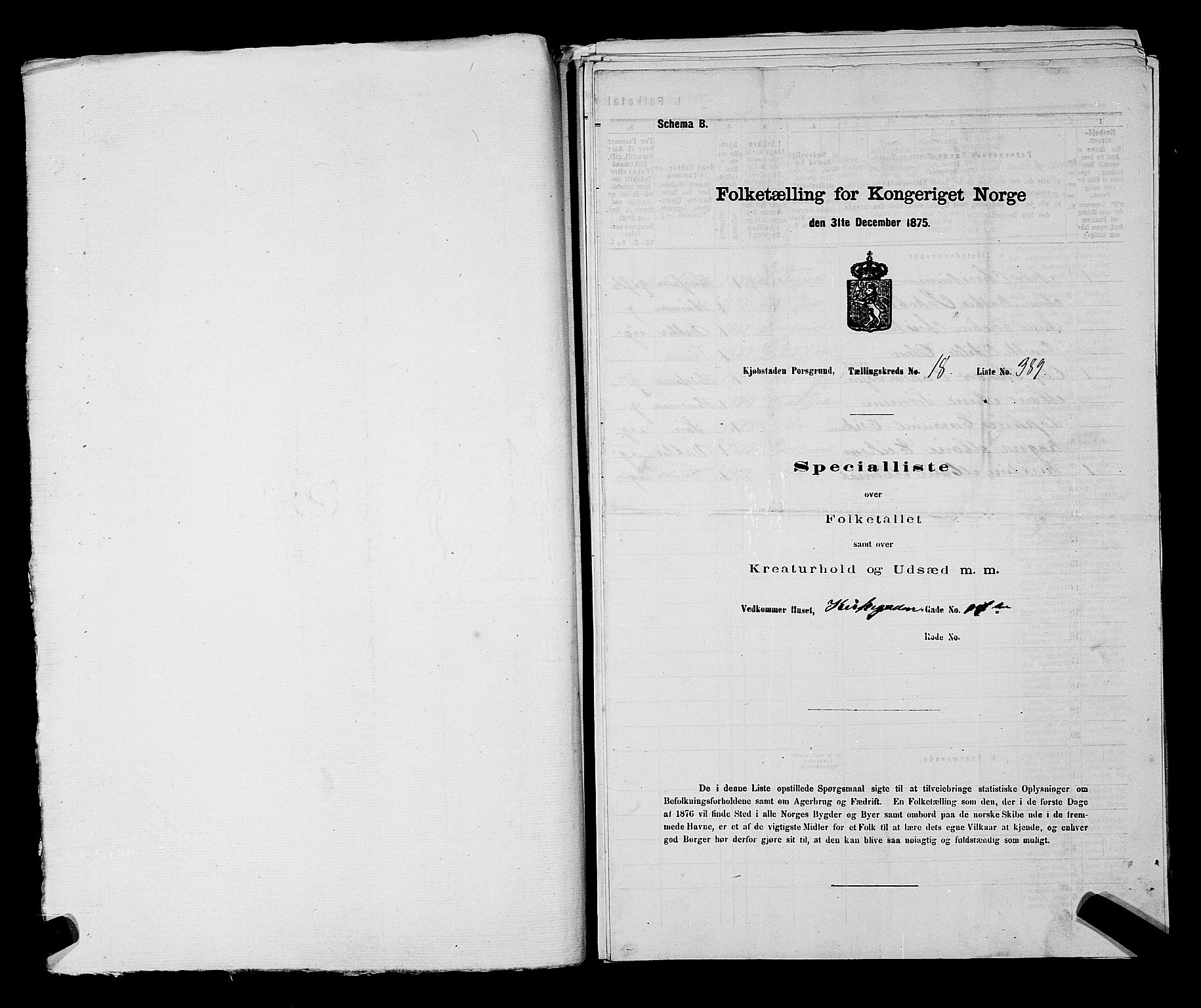 SAKO, 1875 census for 0805P Porsgrunn, 1875, p. 877