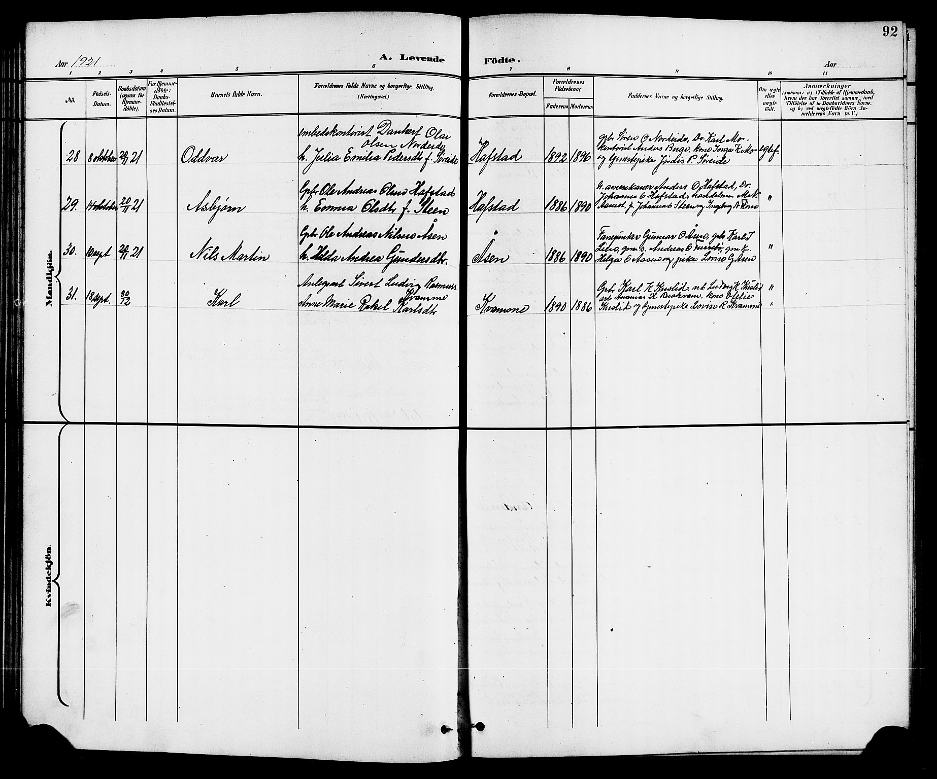 Førde sokneprestembete, AV/SAB-A-79901/H/Hab/Haba/L0003: Parish register (copy) no. A 3, 1899-1924, p. 92