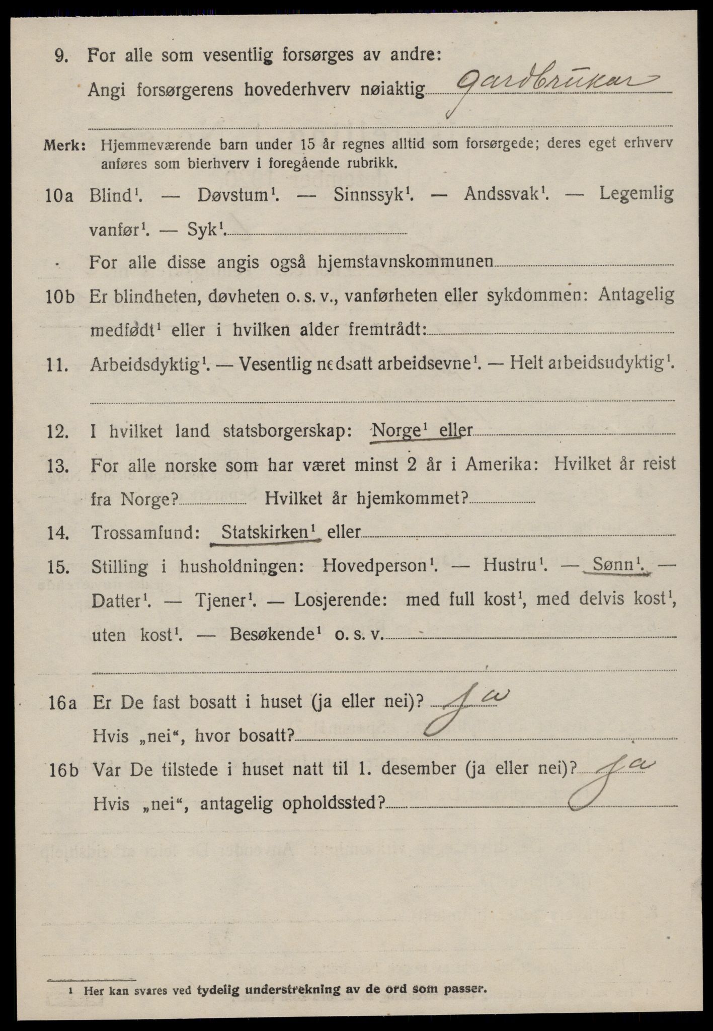 SAT, 1920 census for Ørsta, 1920, p. 5425