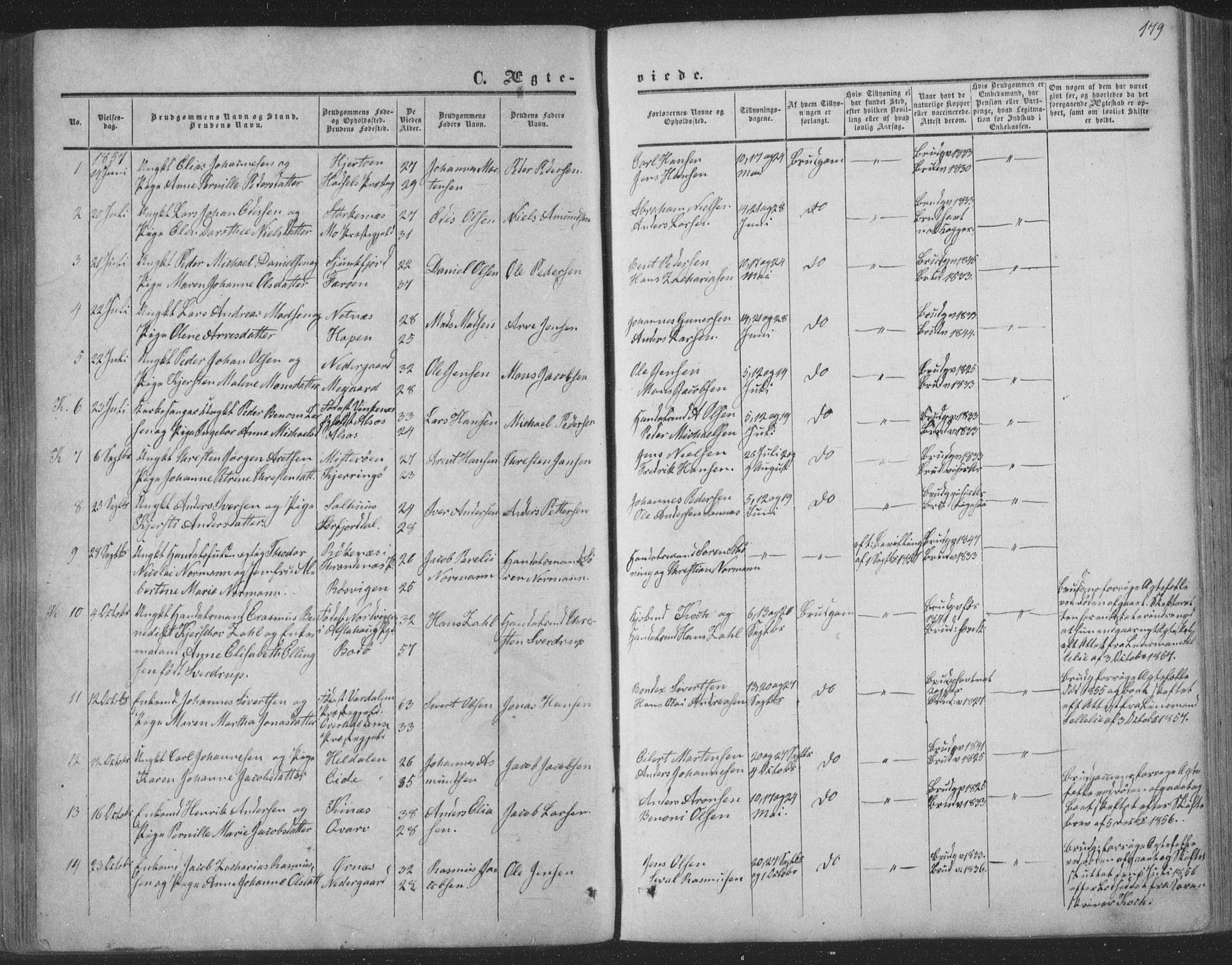 Ministerialprotokoller, klokkerbøker og fødselsregistre - Nordland, SAT/A-1459/853/L0770: Parish register (official) no. 853A09, 1857-1870, p. 179