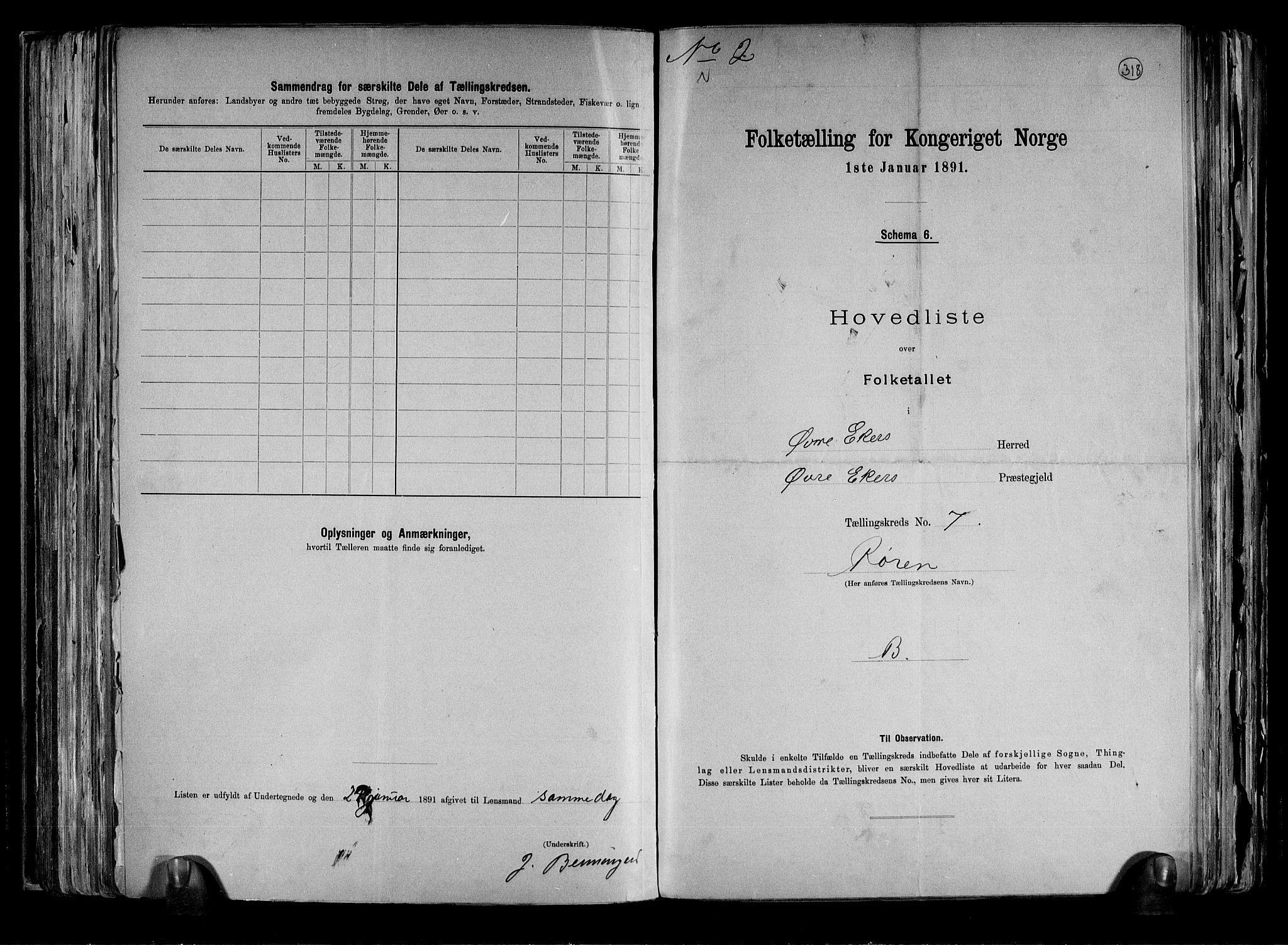 RA, 1891 census for 0624 Øvre Eiker, 1891, p. 20