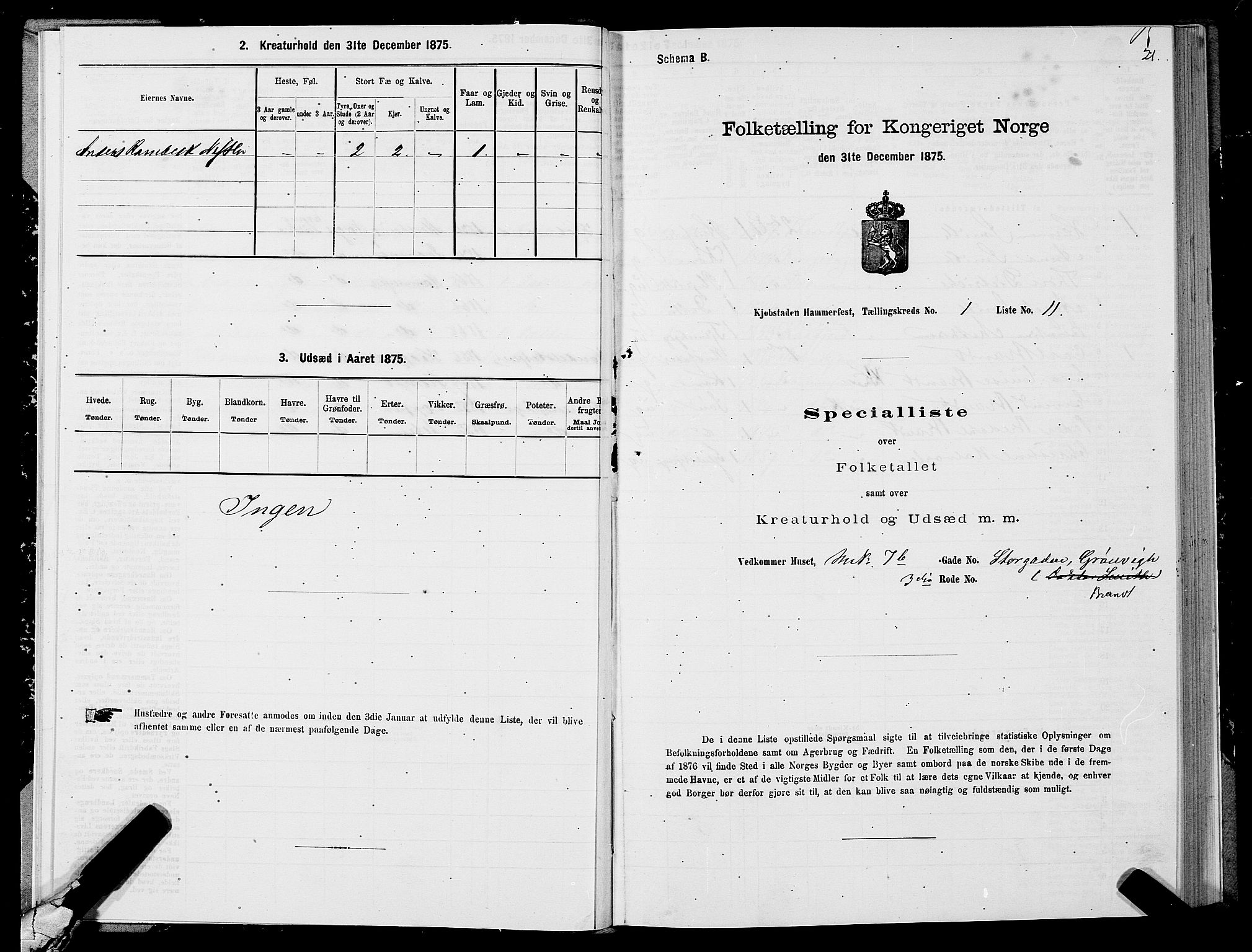 SATØ, 1875 census for 2001B Hammerfest/Hammerfest, 1875, p. 1021