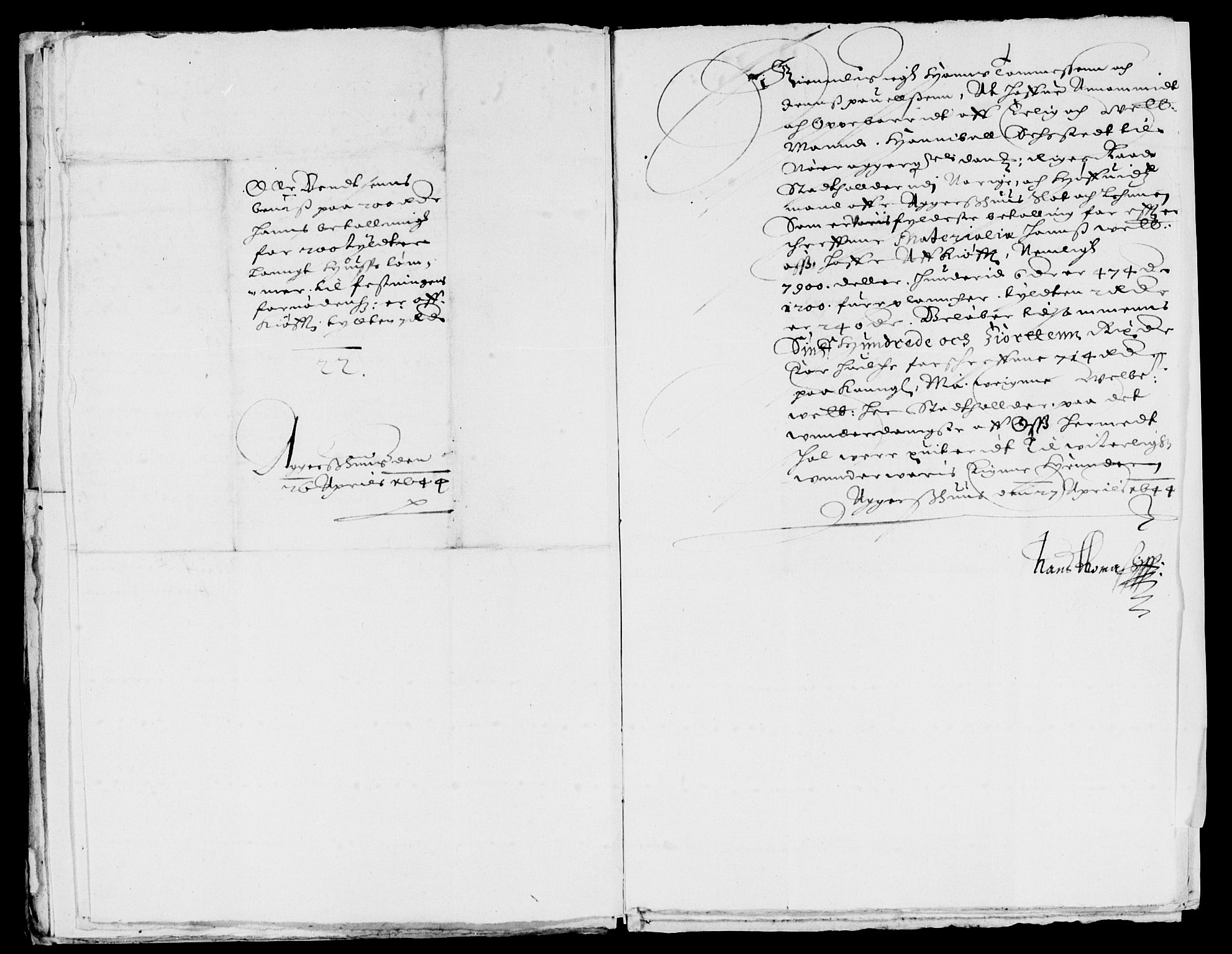 Rentekammeret inntil 1814, Reviderte regnskaper, Lensregnskaper, AV/RA-EA-5023/R/Rb/Rba/L0177: Akershus len, 1643-1644