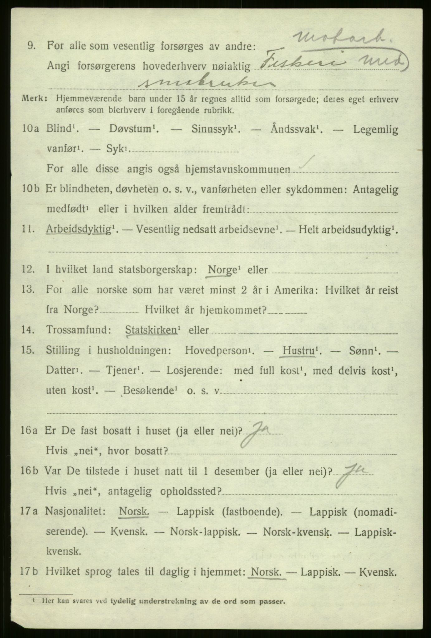 SATØ, 1920 census for Nordreisa, 1920, p. 614