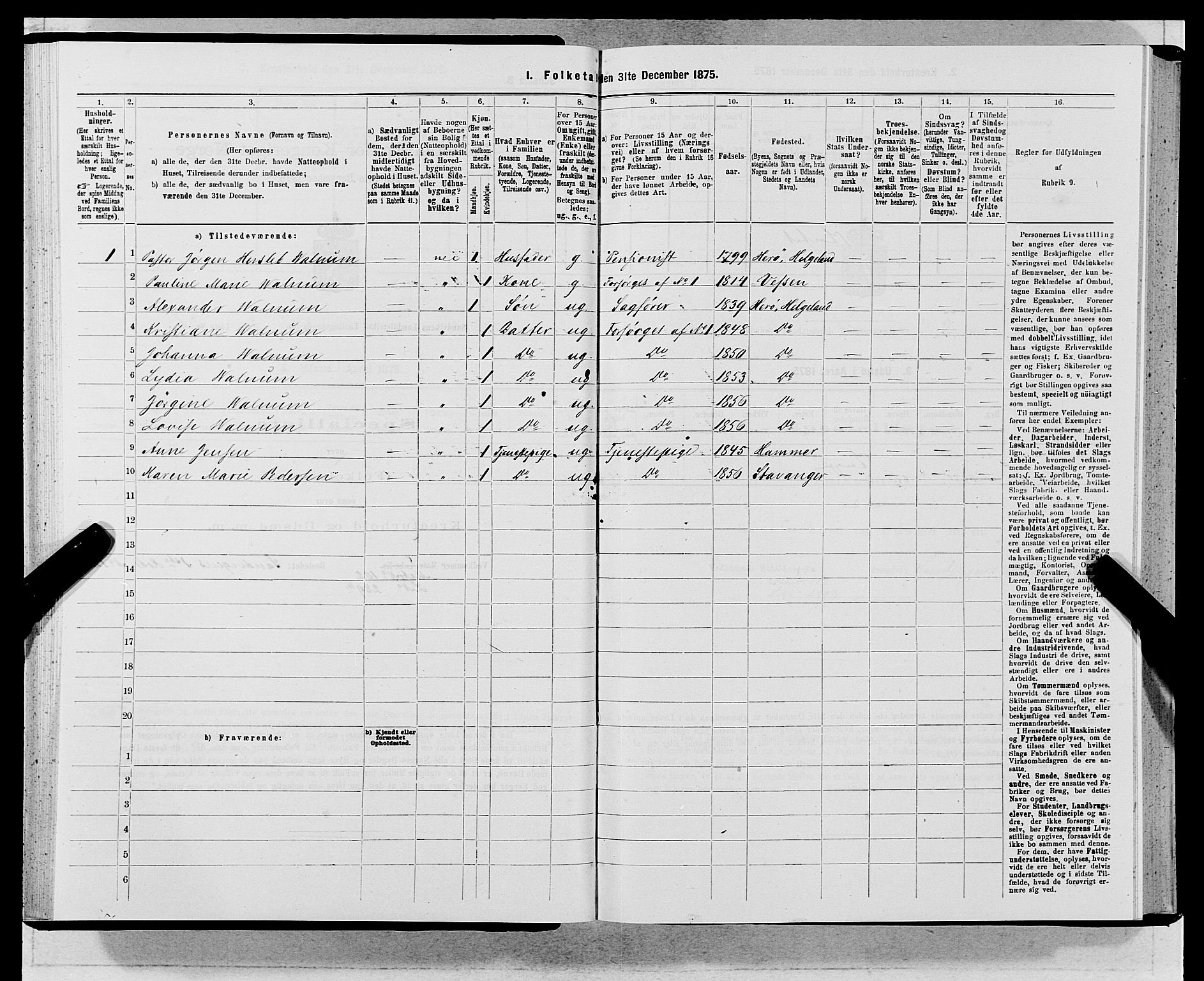 SAB, 1875 census for 1281L Bergen landdistrikt/Domkirken and Sandviken, 1875, p. 138