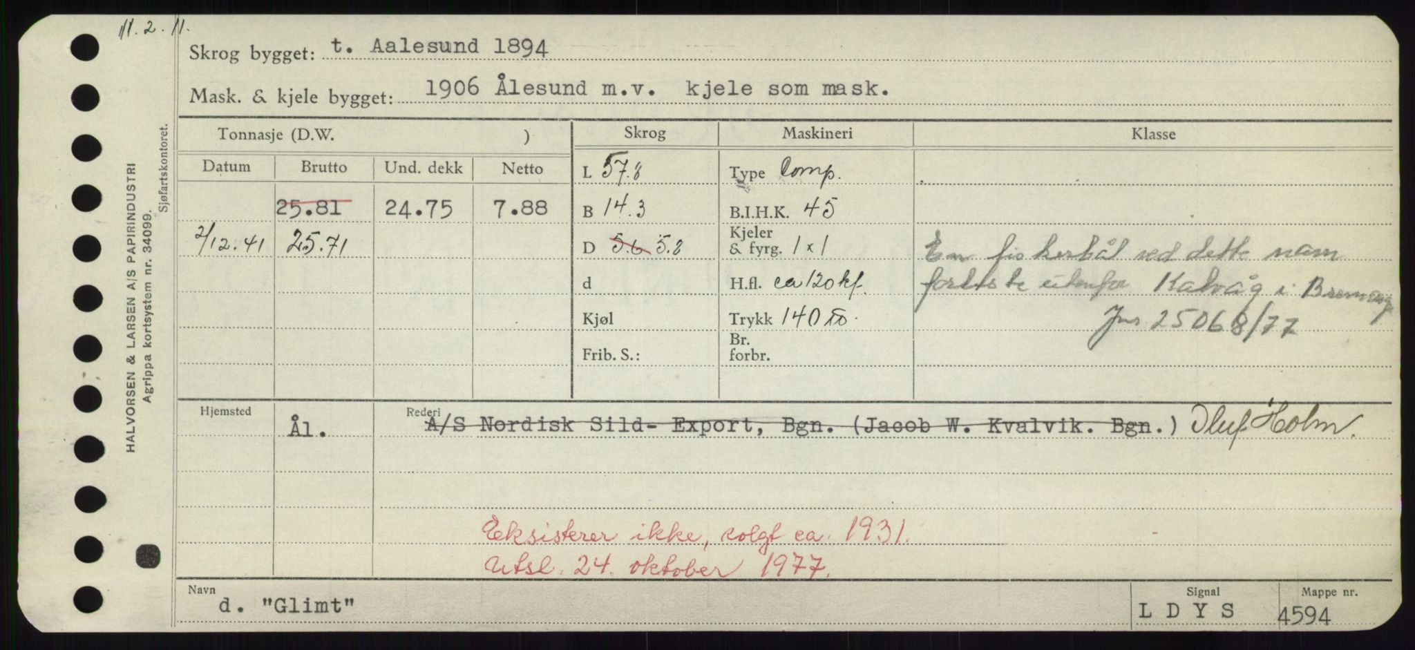 Sjøfartsdirektoratet med forløpere, Skipsmålingen, RA/S-1627/H/Hd/L0012: Fartøy, G-Glø, p. 421